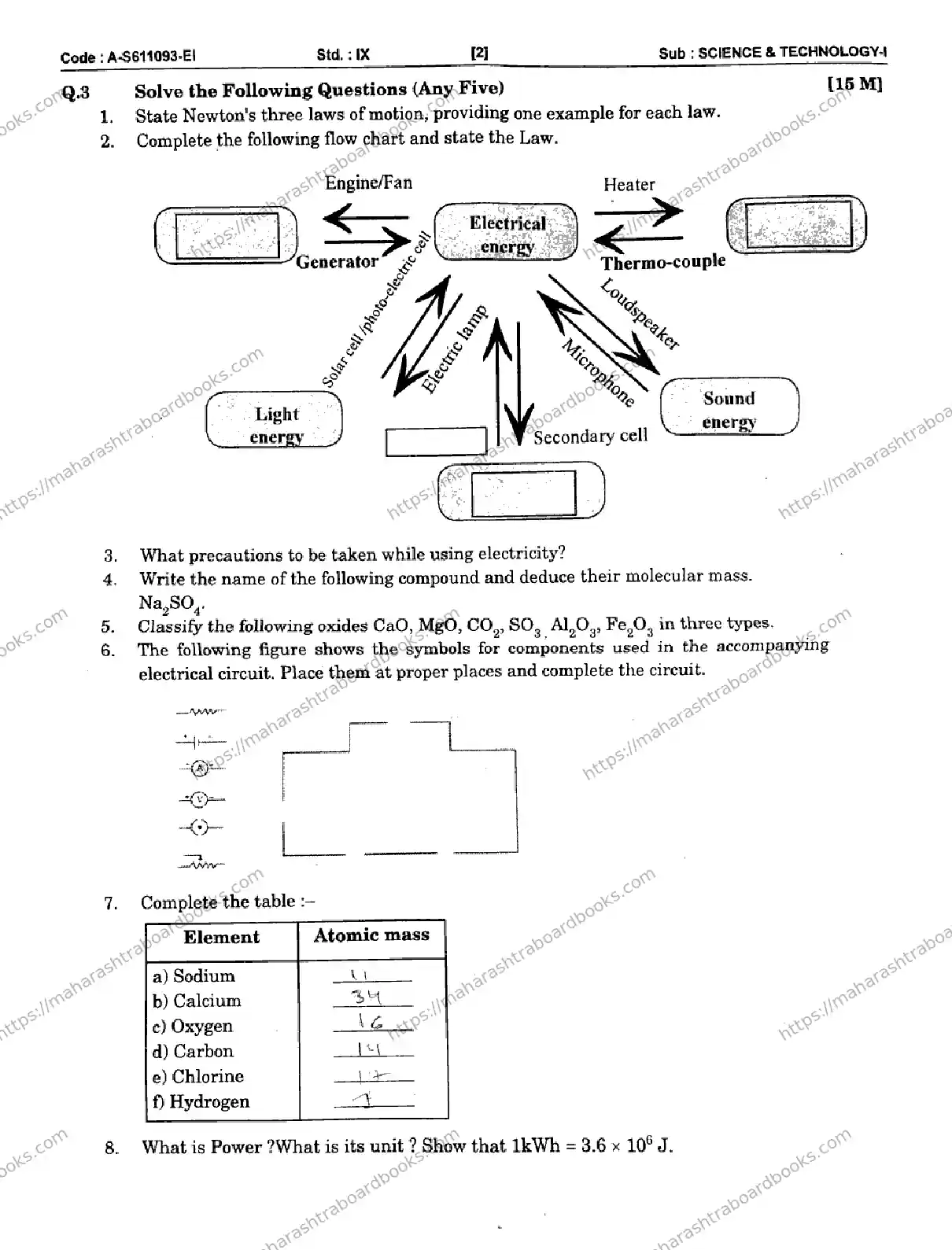 Maharashtra Board Solution CLASS-9 1 SEM SCIENCE AND TECHNOLOGY 1 SET 1 A S611093 EI 080126 1 SEM SCIENCE AND TECHNOLOGY 1 SET 1 A S611093 EI 080126 2026 Image 2