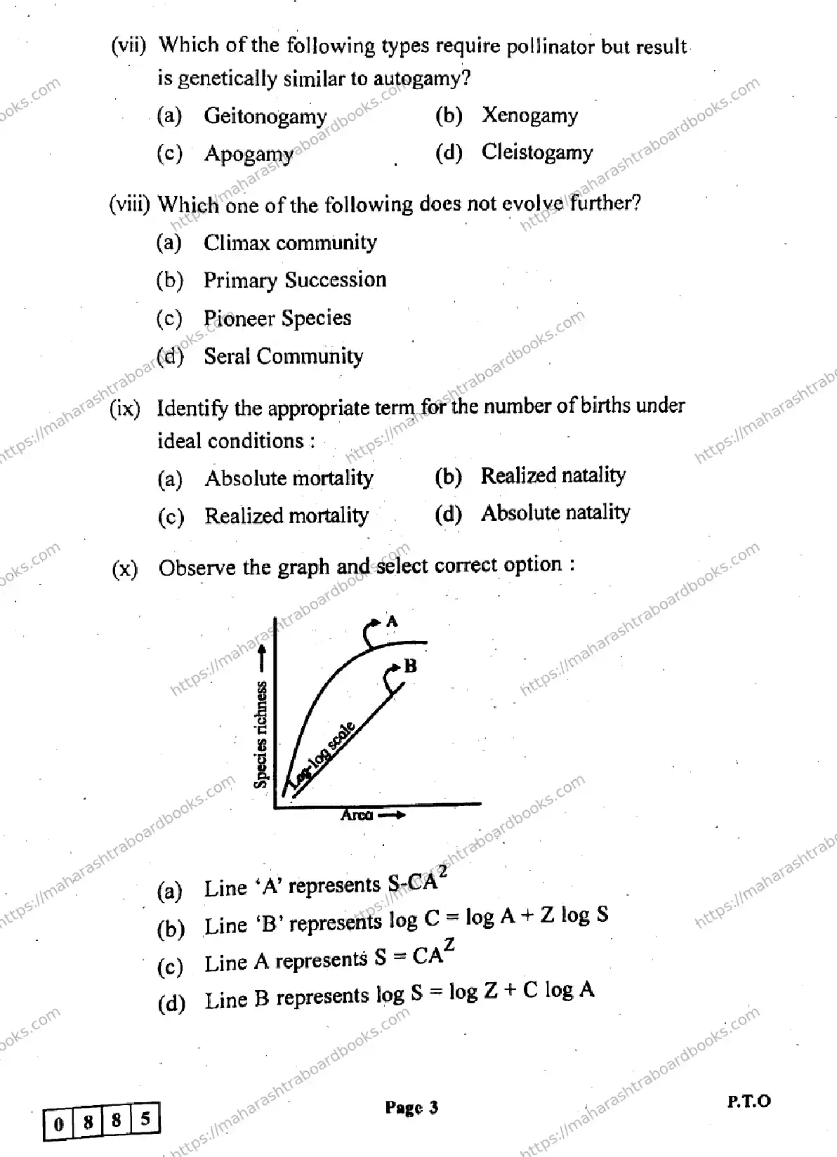 Maharashtra Board Solution HSC Biology Default Set 2024 Image 3