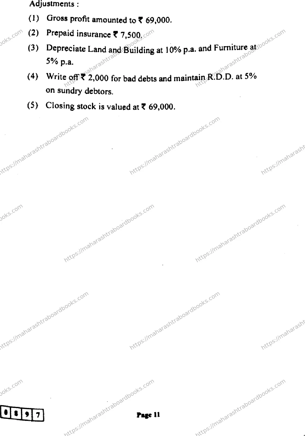 Maharashtra Board Solution HSC Book Keeping and Accountancy  Default Set 2024 Image 11