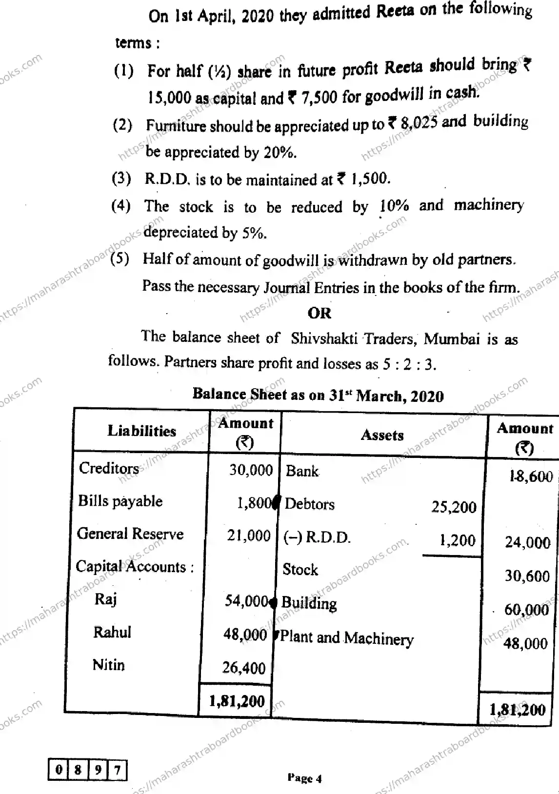 Maharashtra Board Solution HSC Book Keeping and Accountancy  Default Set 2024 Image 4