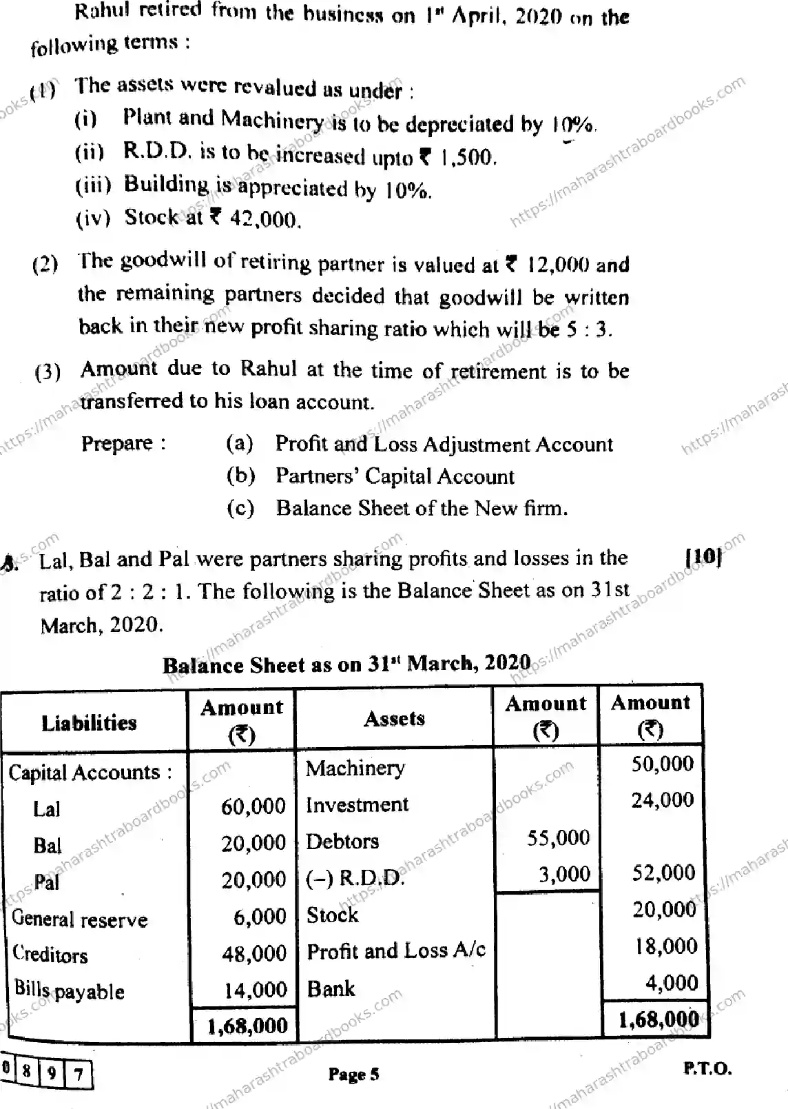 Maharashtra Board Solution HSC Book Keeping and Accountancy  Default Set 2024 Image 5