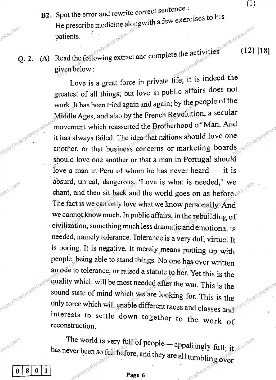 Maharashtra Board Solution HSC English Default Set 2024 Image 6