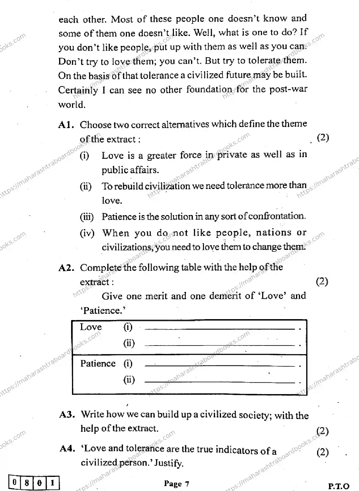 Maharashtra Board Solution HSC English Default Set 2024 Image 7