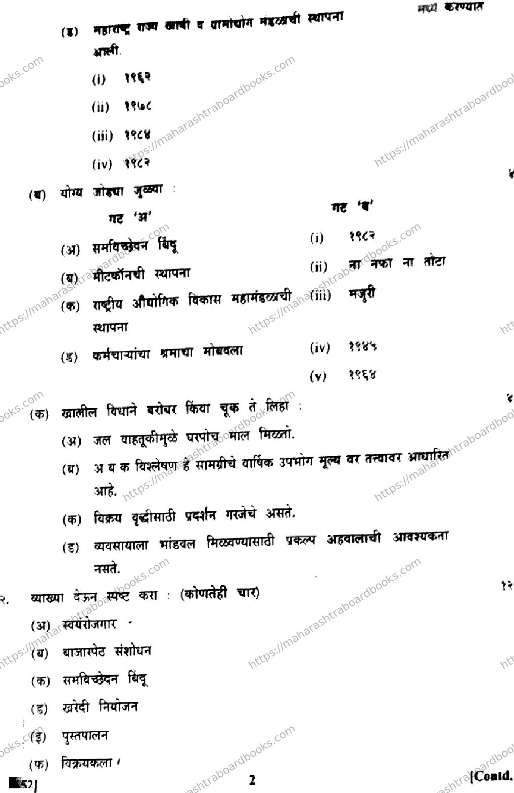 Maharashtra Board Solution HSC Entrepreneurship Development  Default Set 2024 Image 2