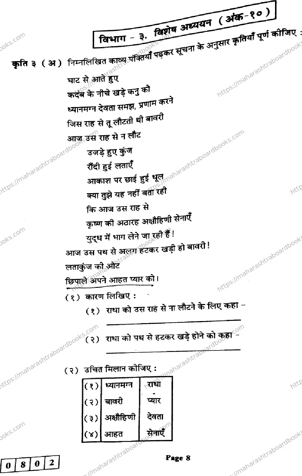 Maharashtra Board Solution HSC Hindi Default Set 2024 Image 8