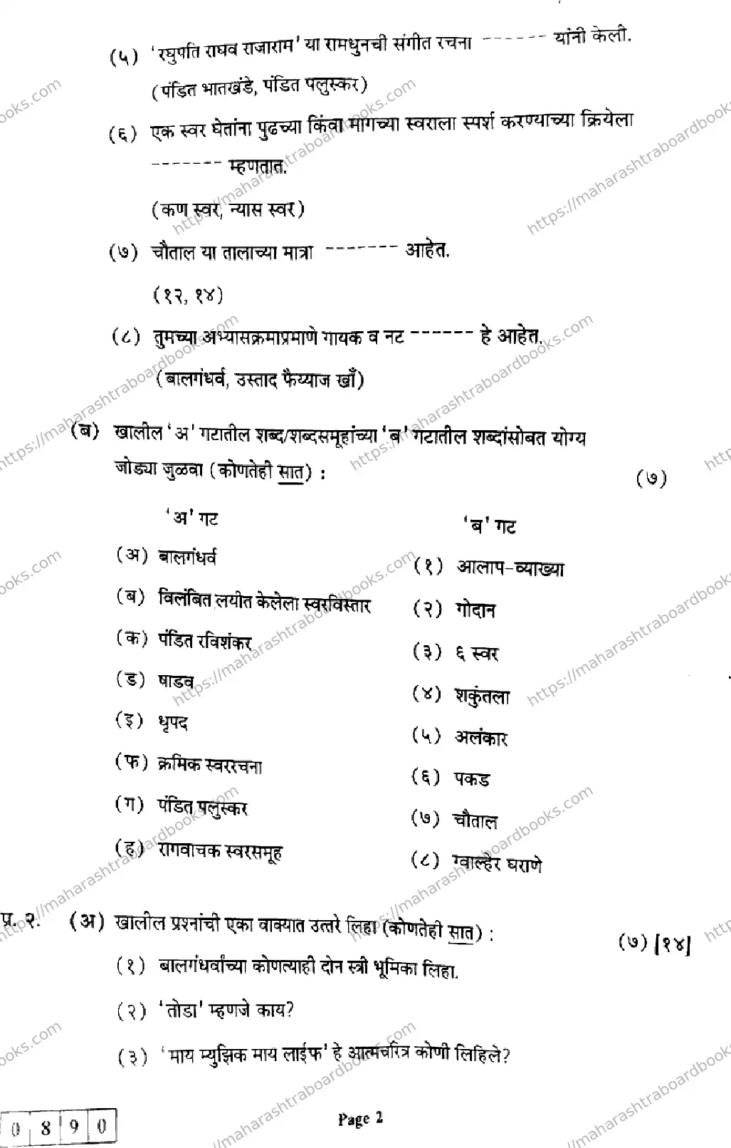 Maharashtra Board Solution HSC History And Development Of Indian Music Default Set 2024 Image 2
