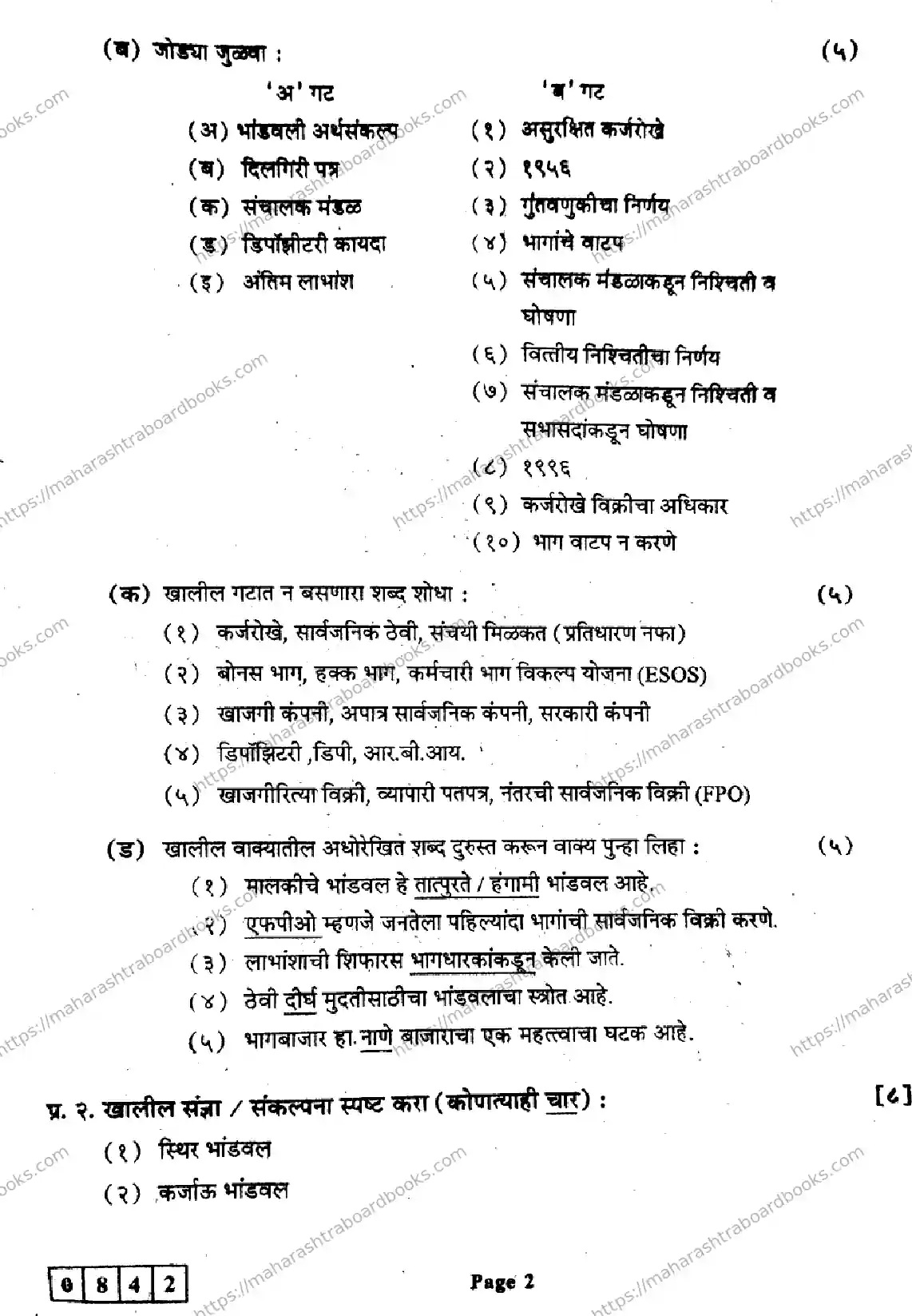 Maharashtra Board Solution HSC Secretarial Practice Default Set 2024 Image 2