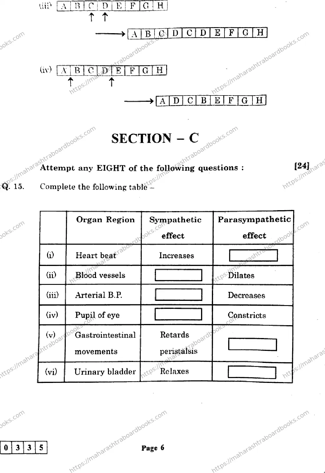 Maharashtra Board Solution HSC Biology J-335 2025 Image 6
