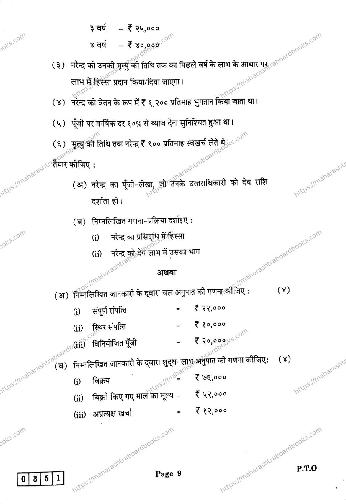 Maharashtra Board Solution HSC Book Keeping and Accountancy  J-351 2025 Image 9