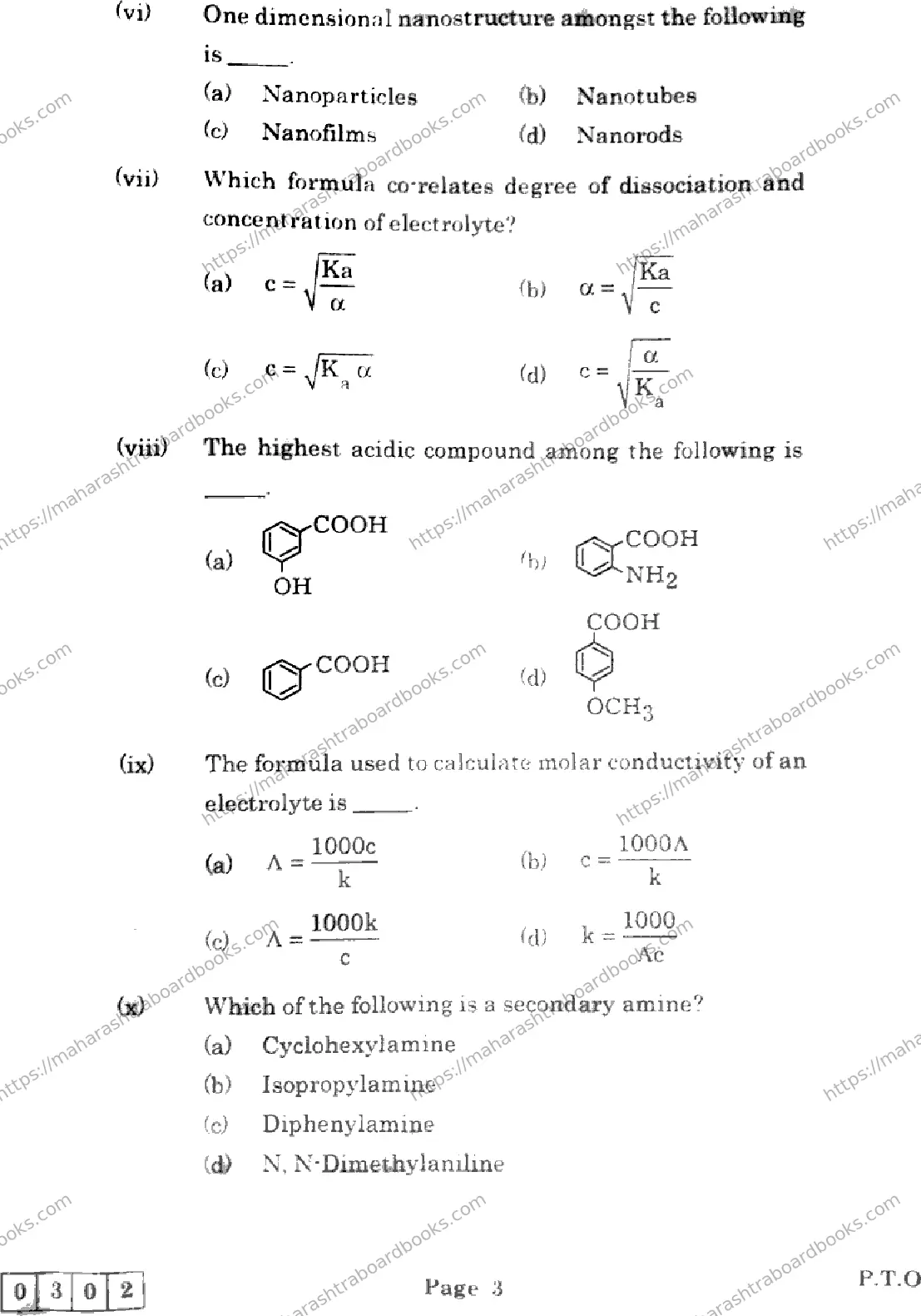 Maharashtra Board Solution HSC Chemistry J-302 2025 Image 3