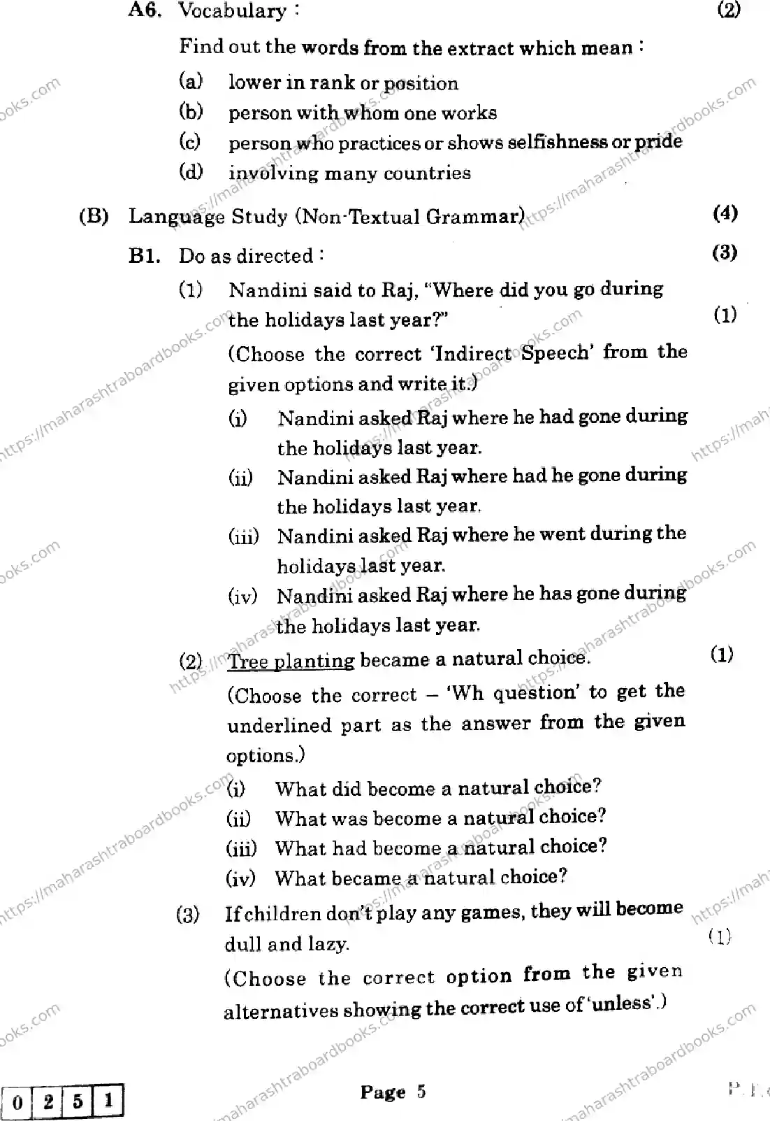Maharashtra Board Solution HSC English- J-251 2025 Image 5