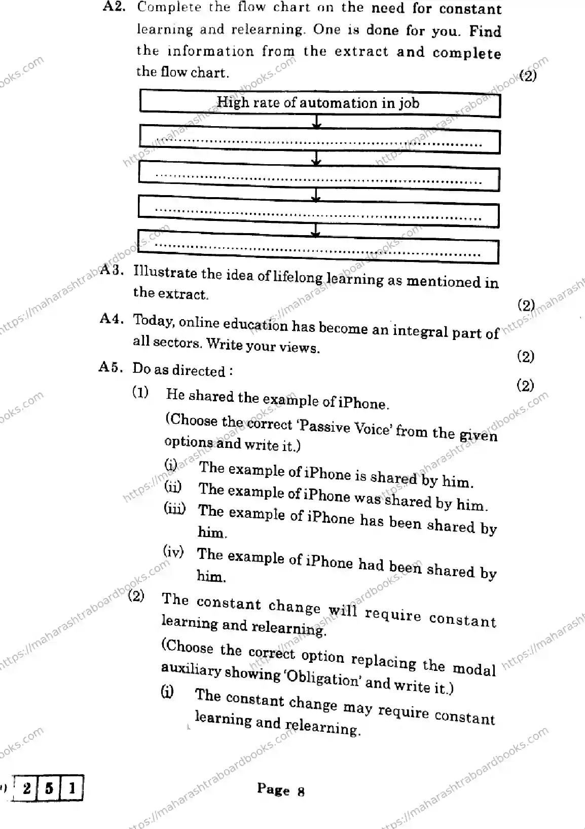 Maharashtra Board Solution HSC English- J-251 2025 Image 8