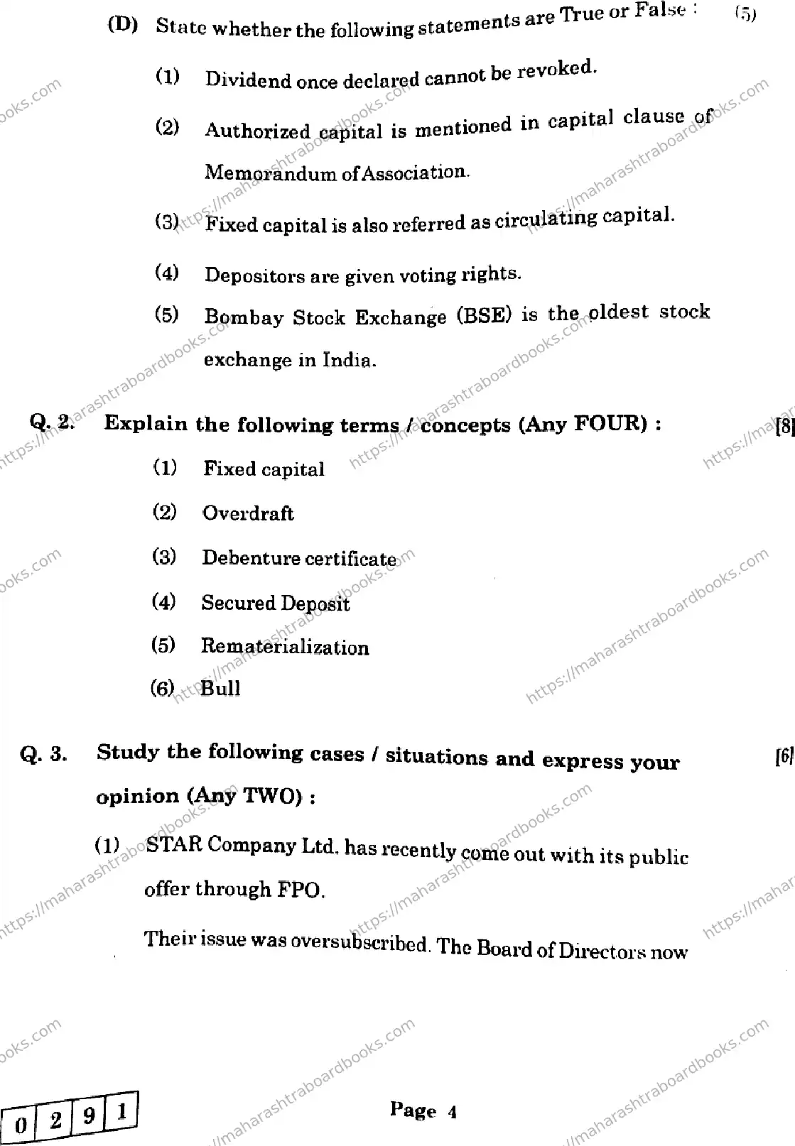 Maharashtra Board Solution HSC Secretarial Practice J-291 2025 Image 4