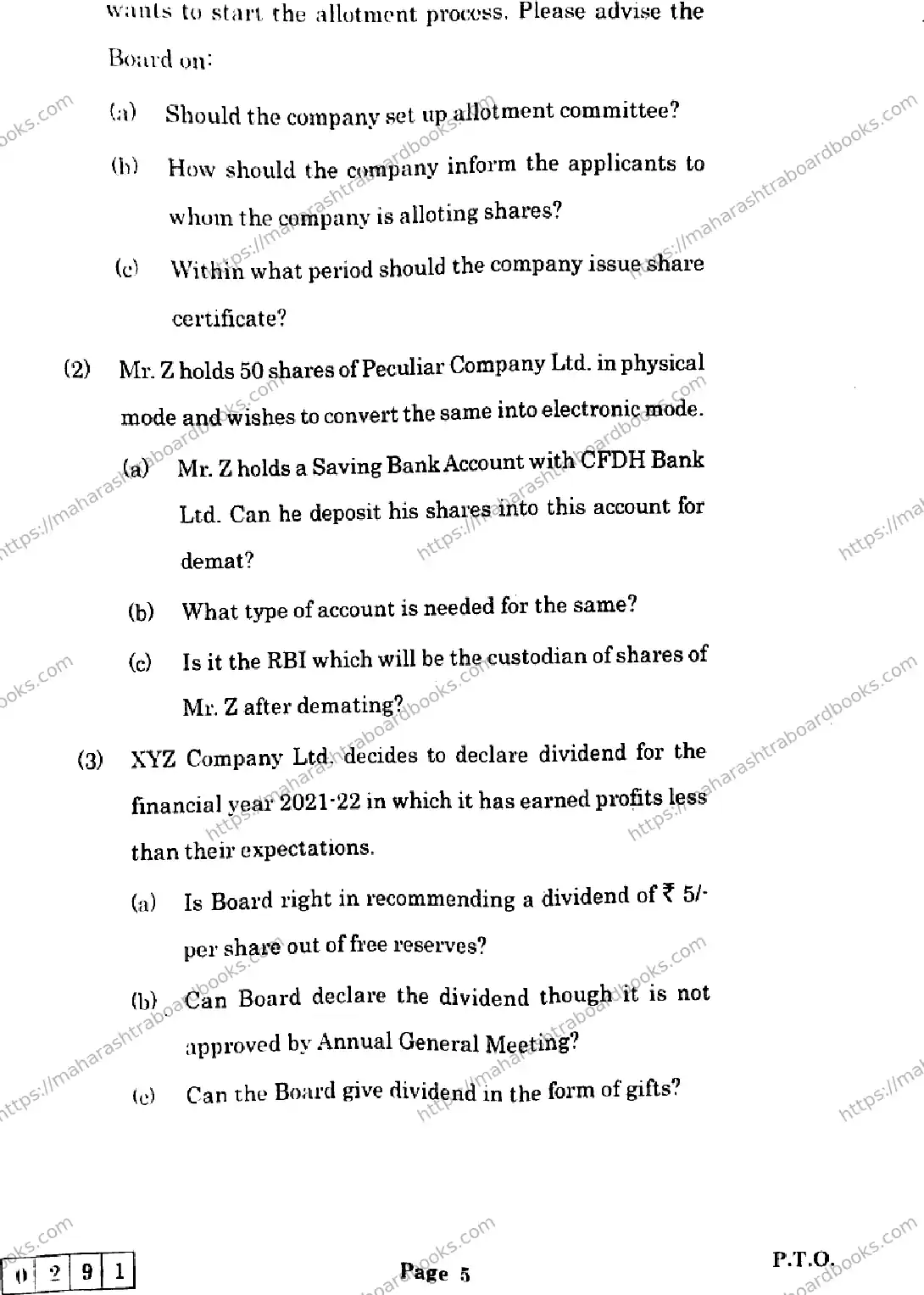 Maharashtra Board Solution HSC Secretarial Practice J-291 2025 Image 5