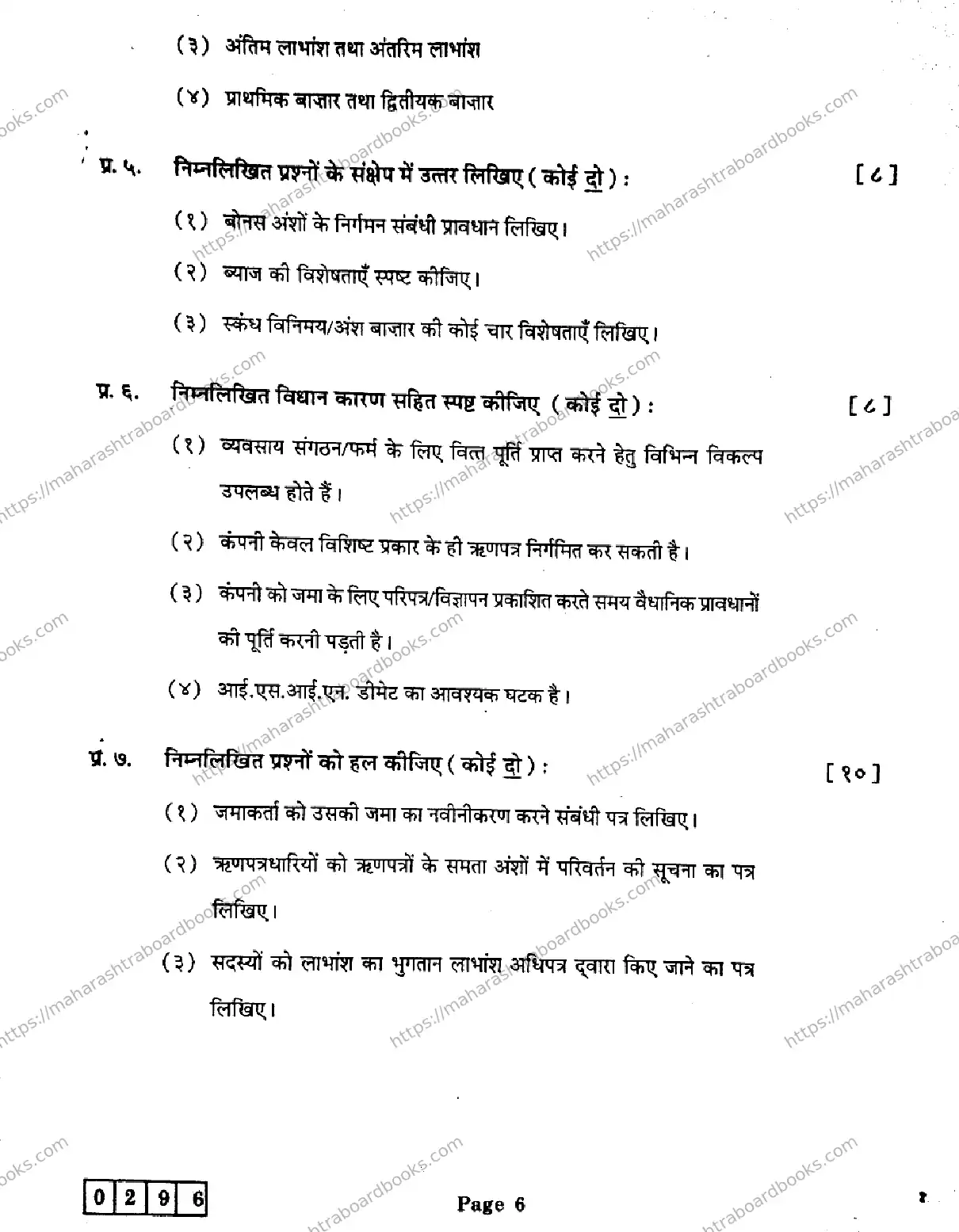 Maharashtra Board Solution HSC Secretarial Practice J-296 2025 Image 6