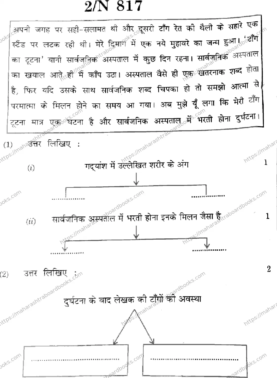 Maharashtra Board Solution SSC Hindi (SL & TL)  N-817 2025 Image 2