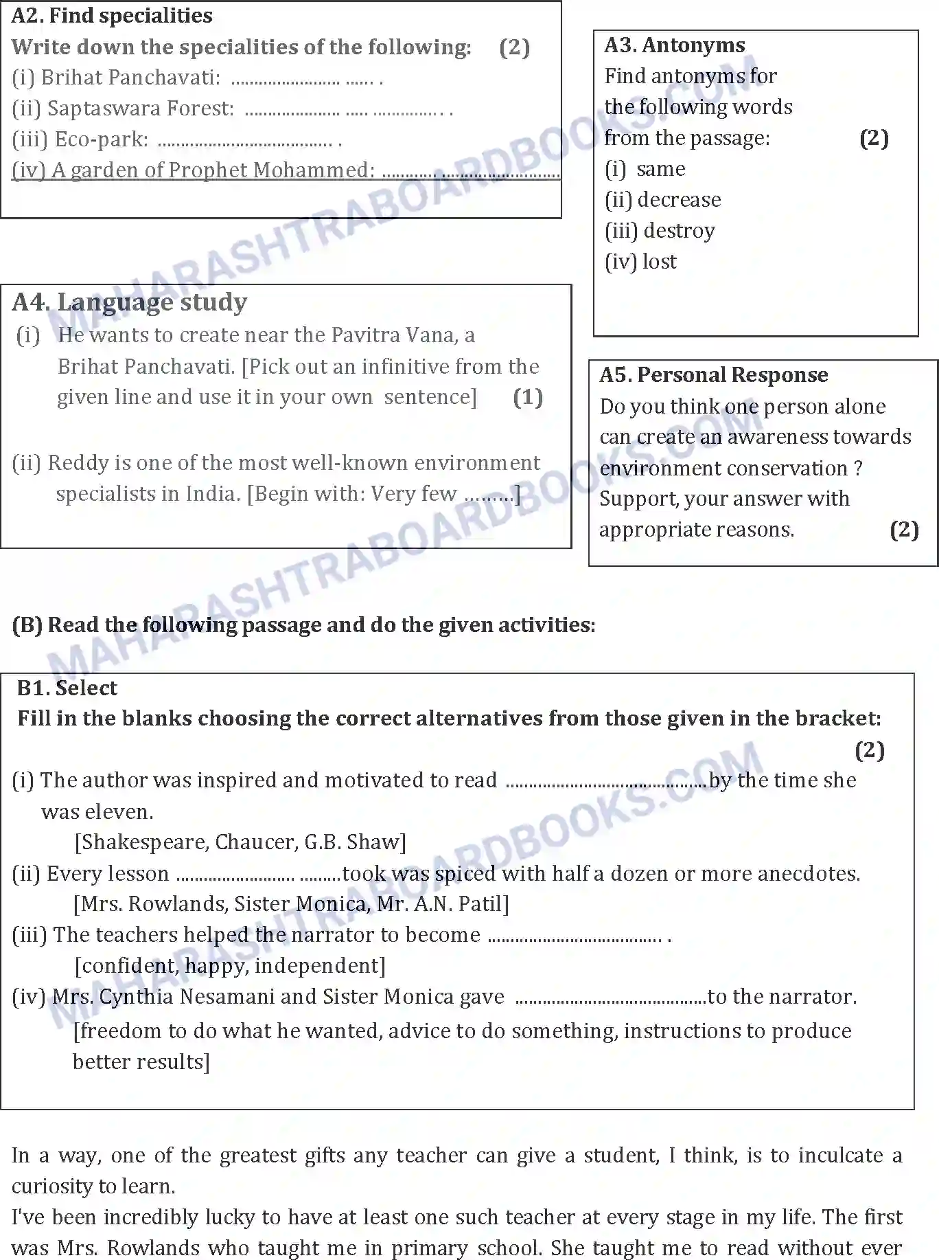 Maharashtra Board Solution SSC English Paper-A 2015 Image 2