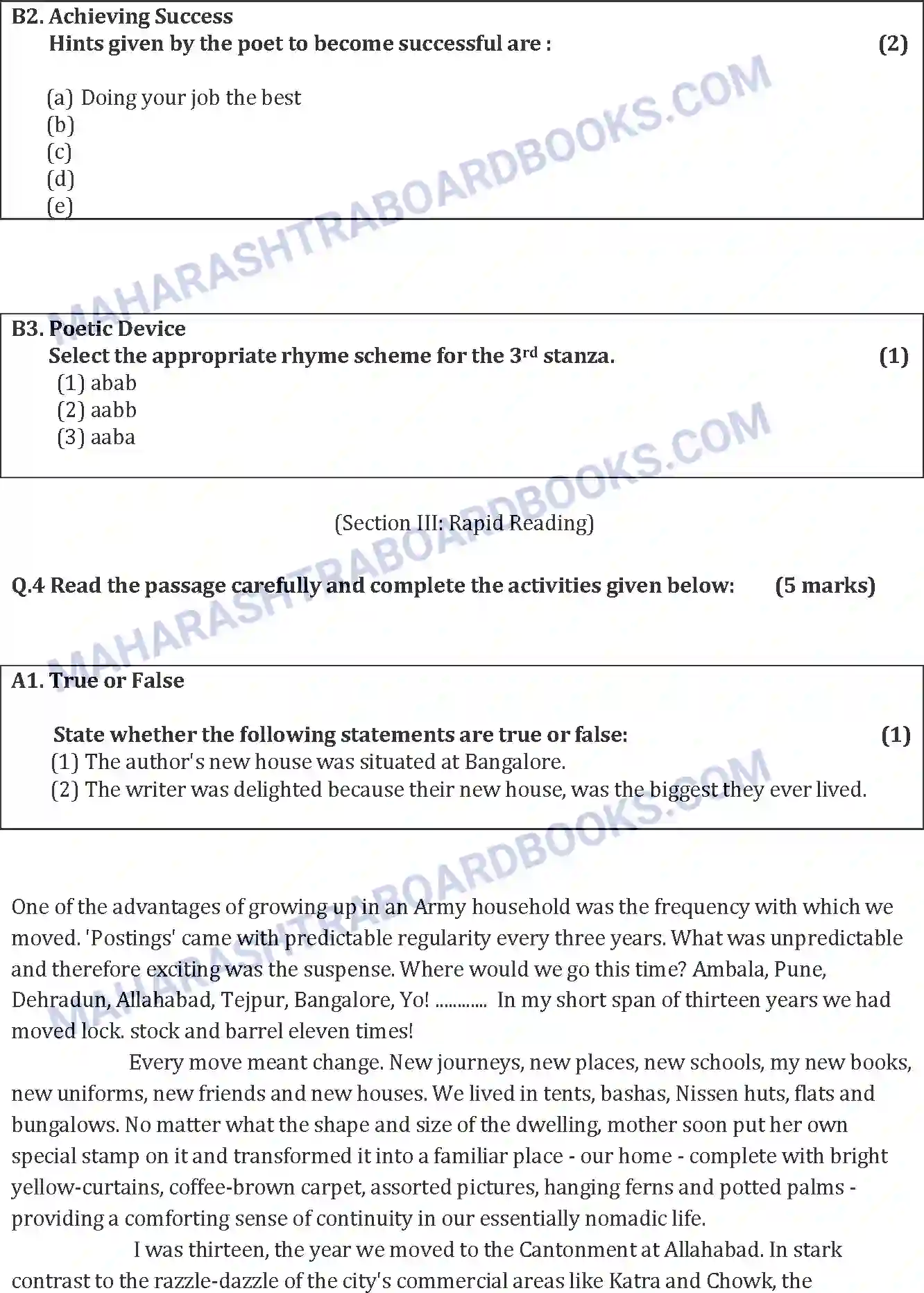 Maharashtra Board Solution SSC English Paper-A 2016 Image 11