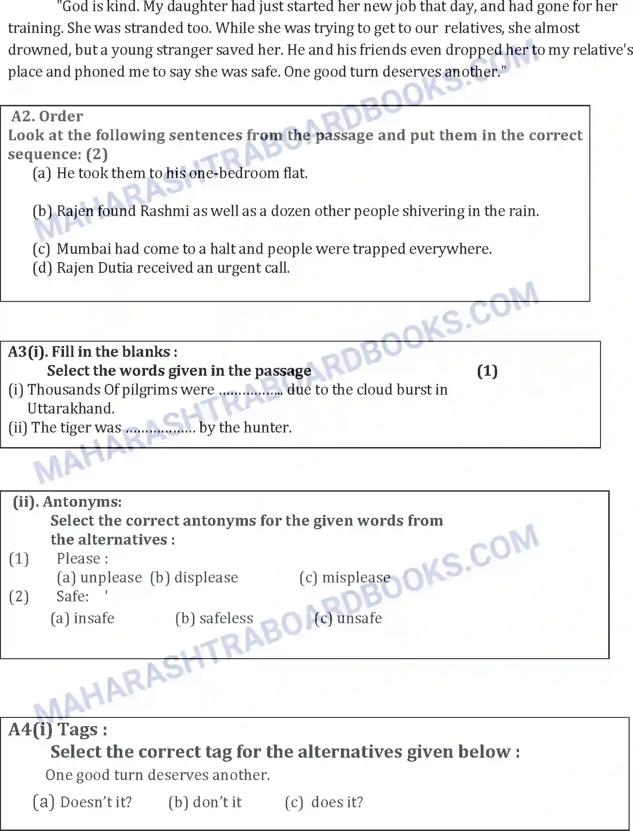 Maharashtra Board Solution SSC English Paper-A 2016 Image 2