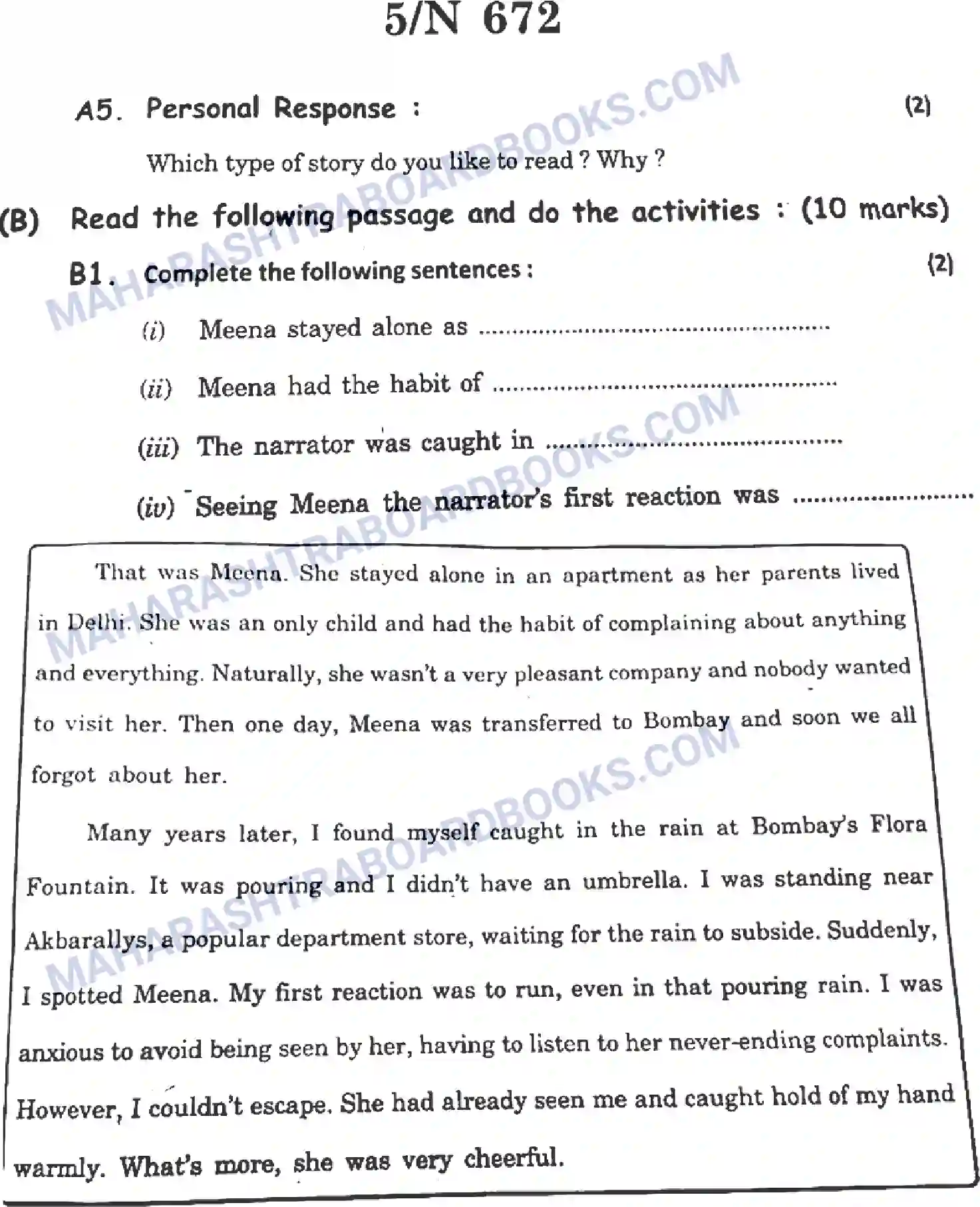 Maharashtra Board Solution SSC English Paper-A 2022 Image 5