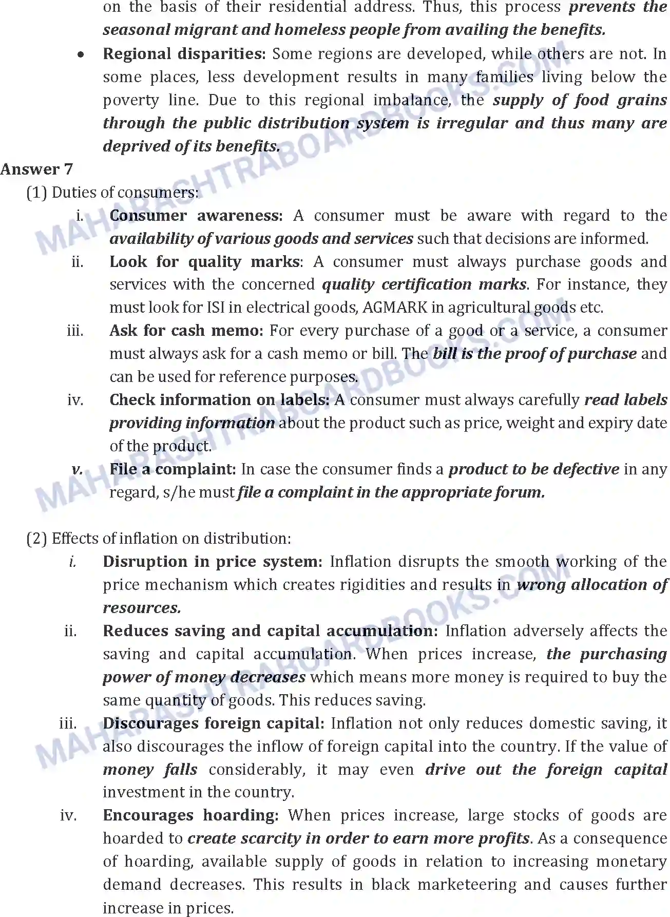 Maharashtra Board Solution SSC Geography Paper-A 2018 Image 8