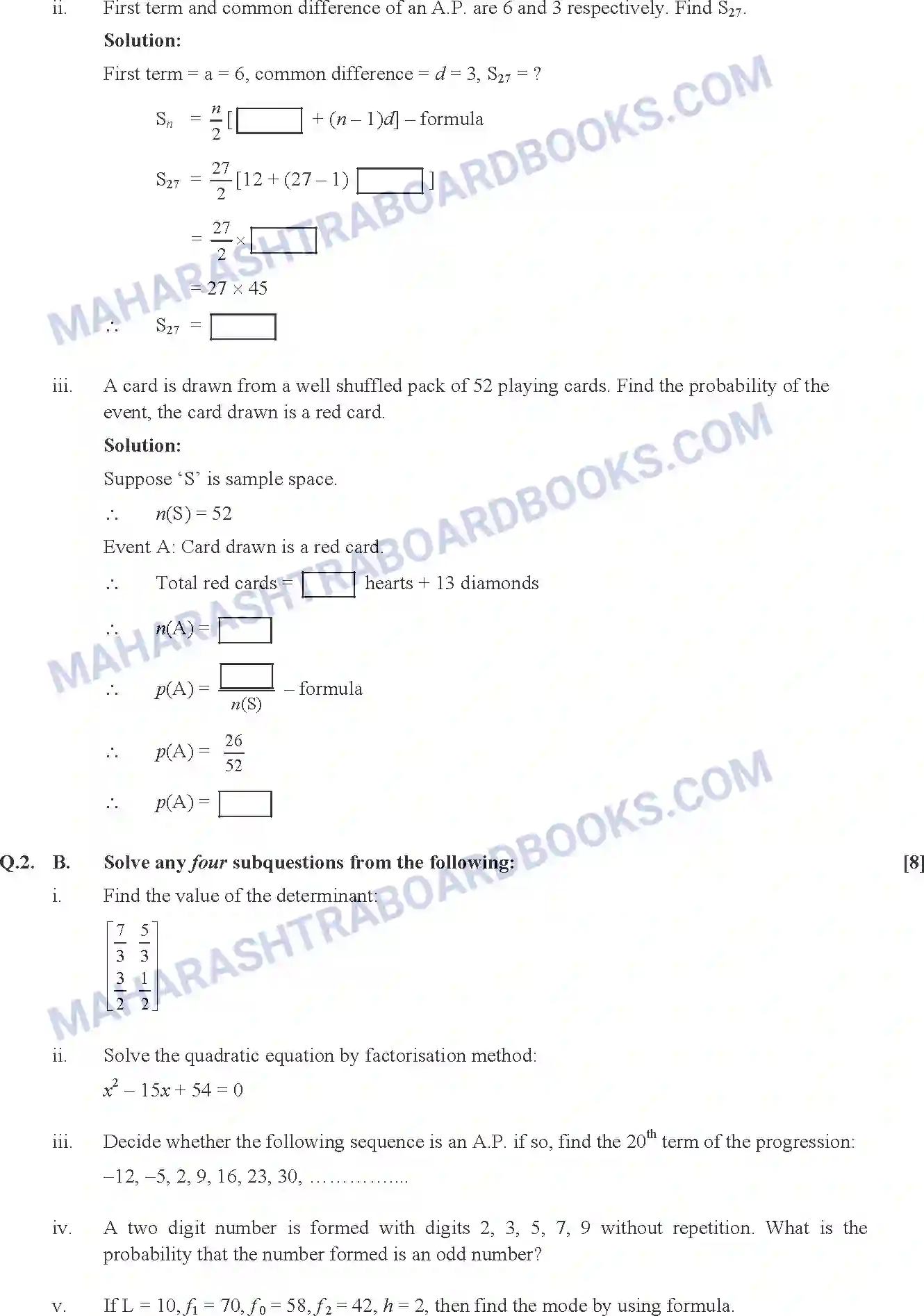 Maharashtra Board Solution SSC Mathematics Paper-A 2020 Image 2