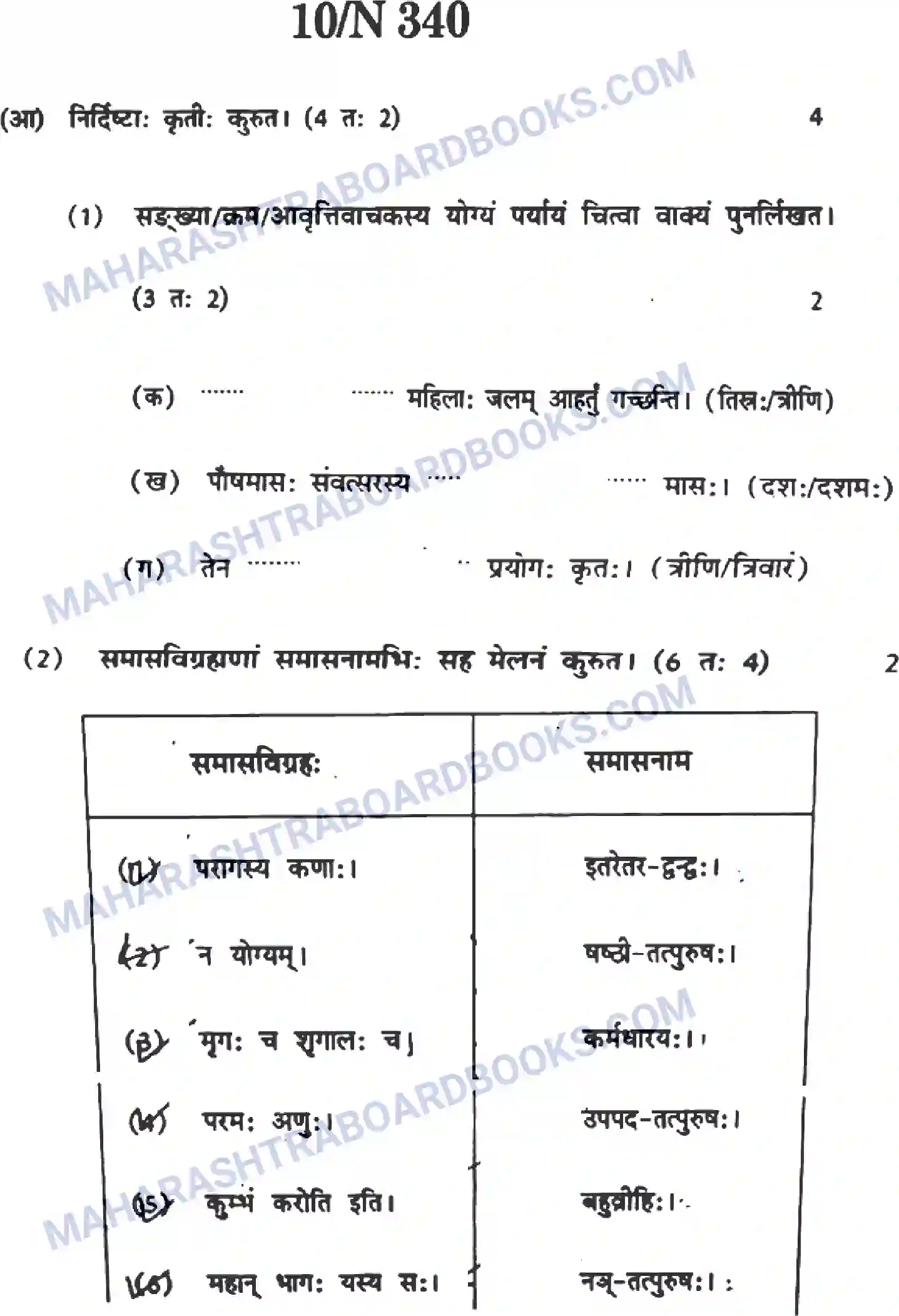 Maharashtra Board Solution SSC Sanskrit Paper-A 2022 Image 10