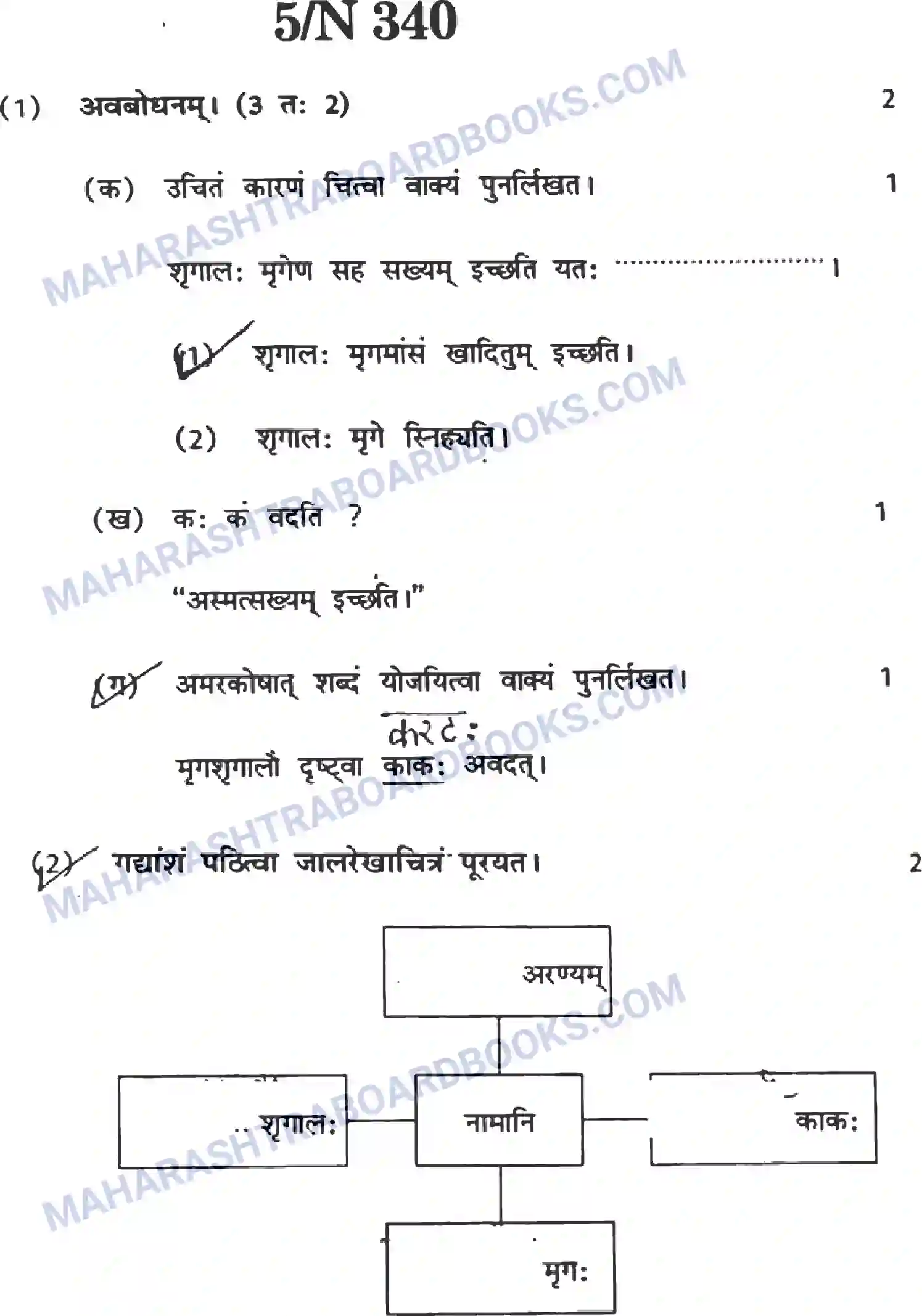 Maharashtra Board Solution SSC Sanskrit Paper-A 2022 Image 5