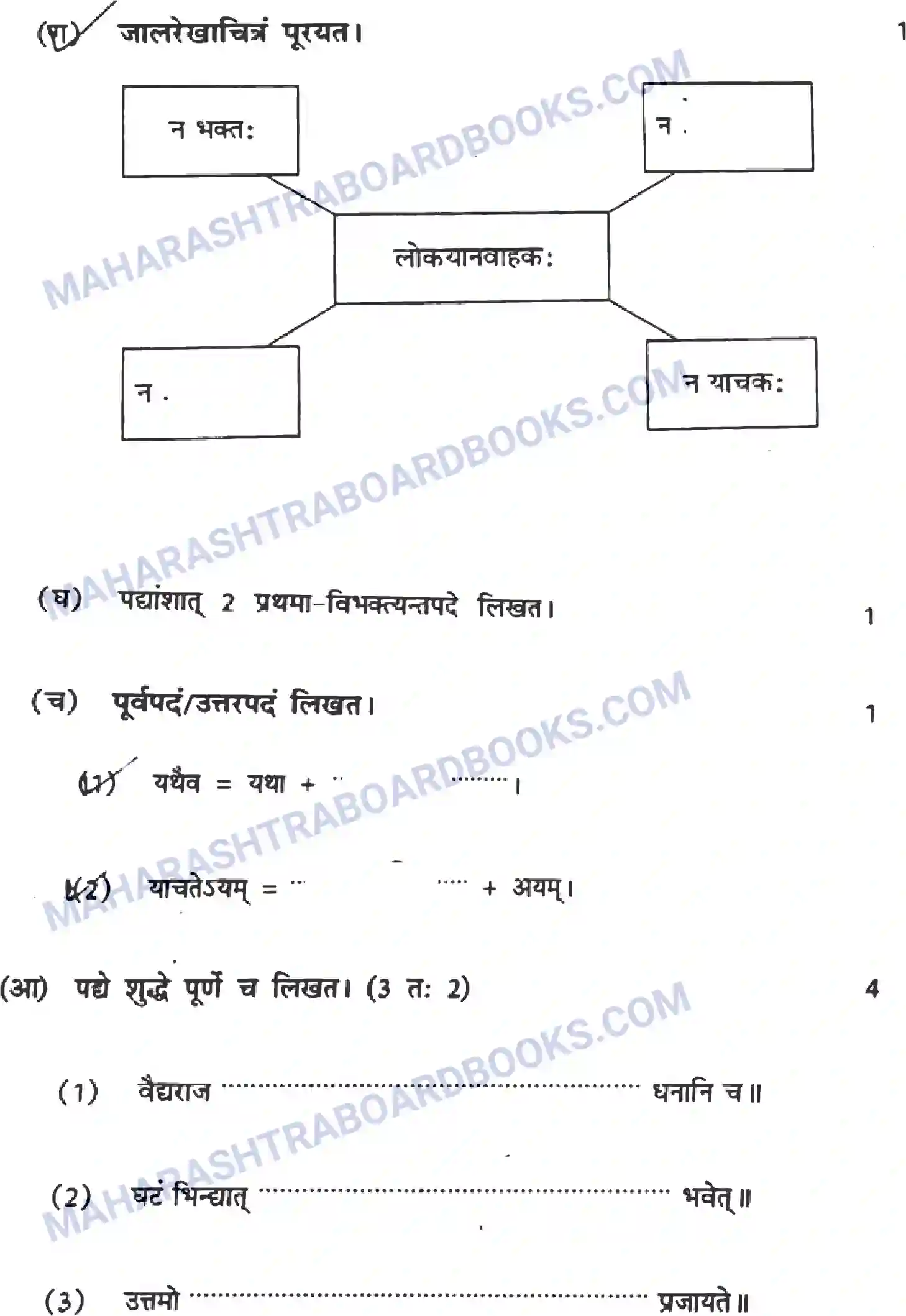 Maharashtra Board Solution SSC Sanskrit Paper-A 2022 Image 8