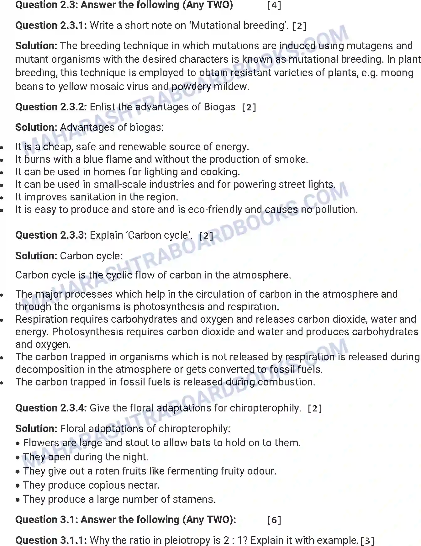 Maharashtra Board Solution HSC Biology Paper-A 2016 Image 4