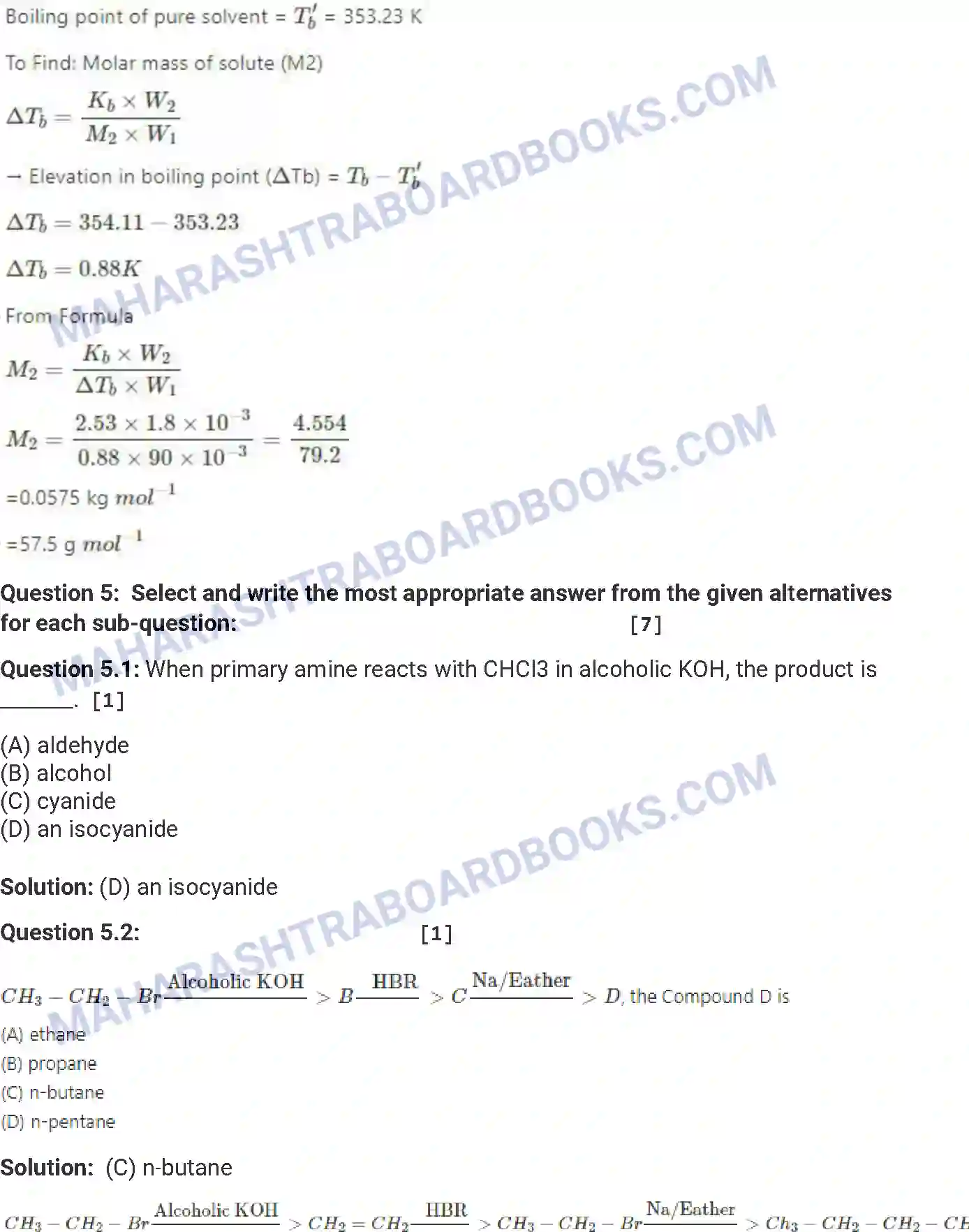 Maharashtra Board Solution HSC Chemistry Paper-A 2017 Image 15