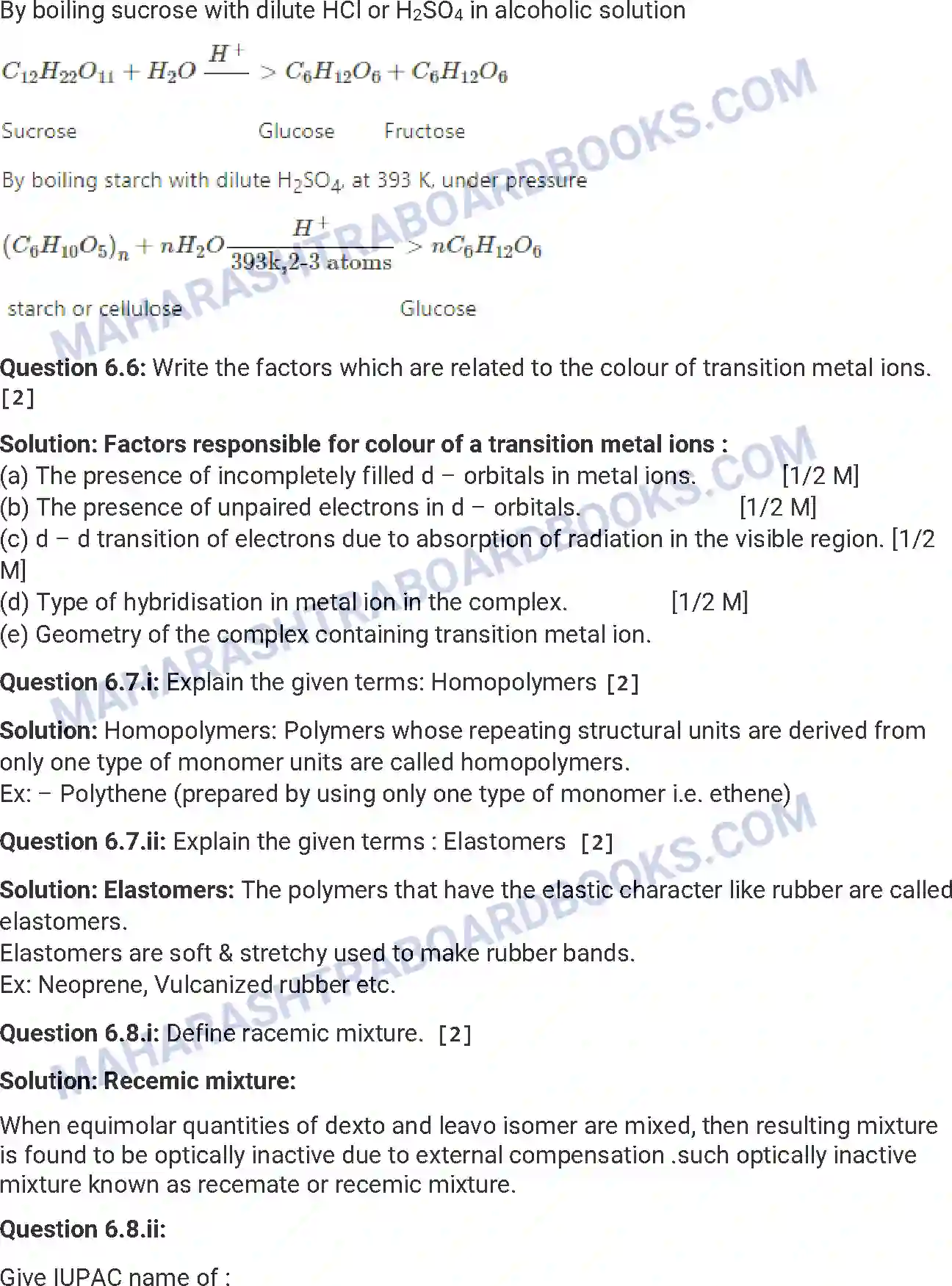 Maharashtra Board Solution HSC Chemistry Paper-A 2017 Image 19