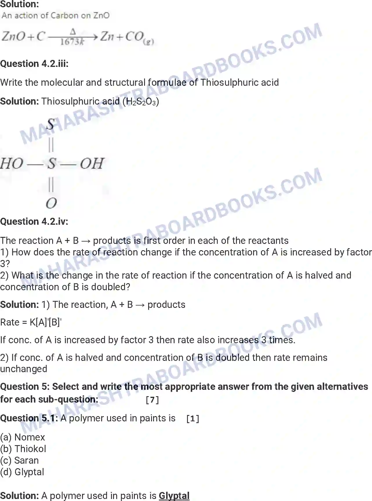 Maharashtra Board Solution HSC Chemistry Paper-A 2018 Image 11