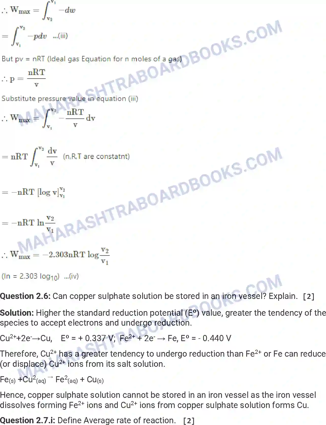 Maharashtra Board Solution HSC Chemistry Paper-B 2014 Image 5