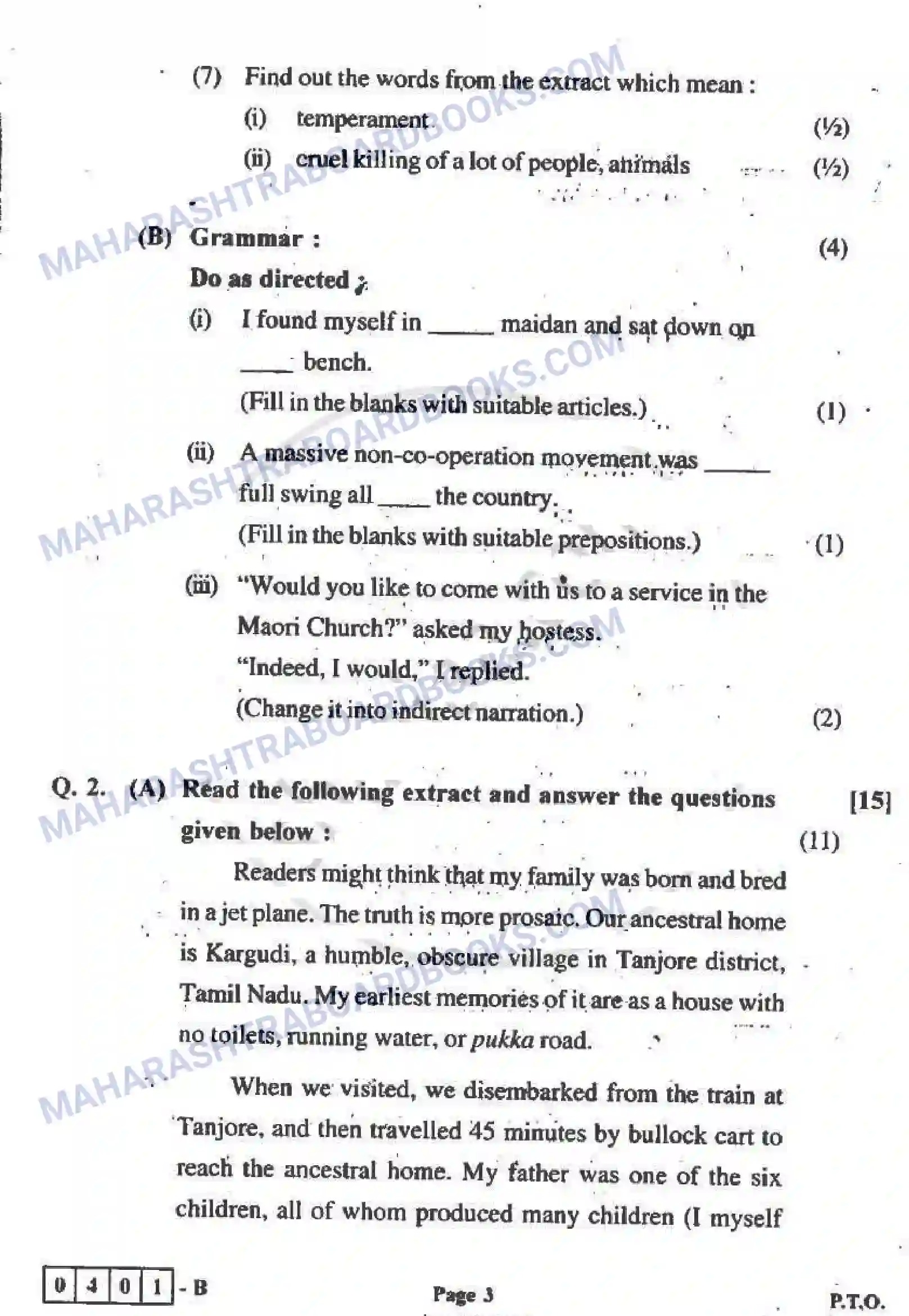 Maharashtra Board Solution HSC English Paper-A 2012 Image 3