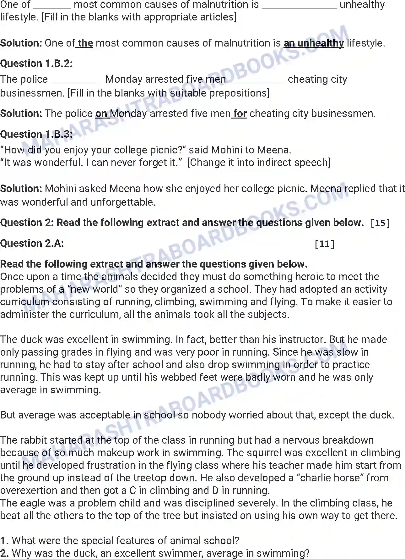 Maharashtra Board Solution HSC English Paper-A 2015 Image 3