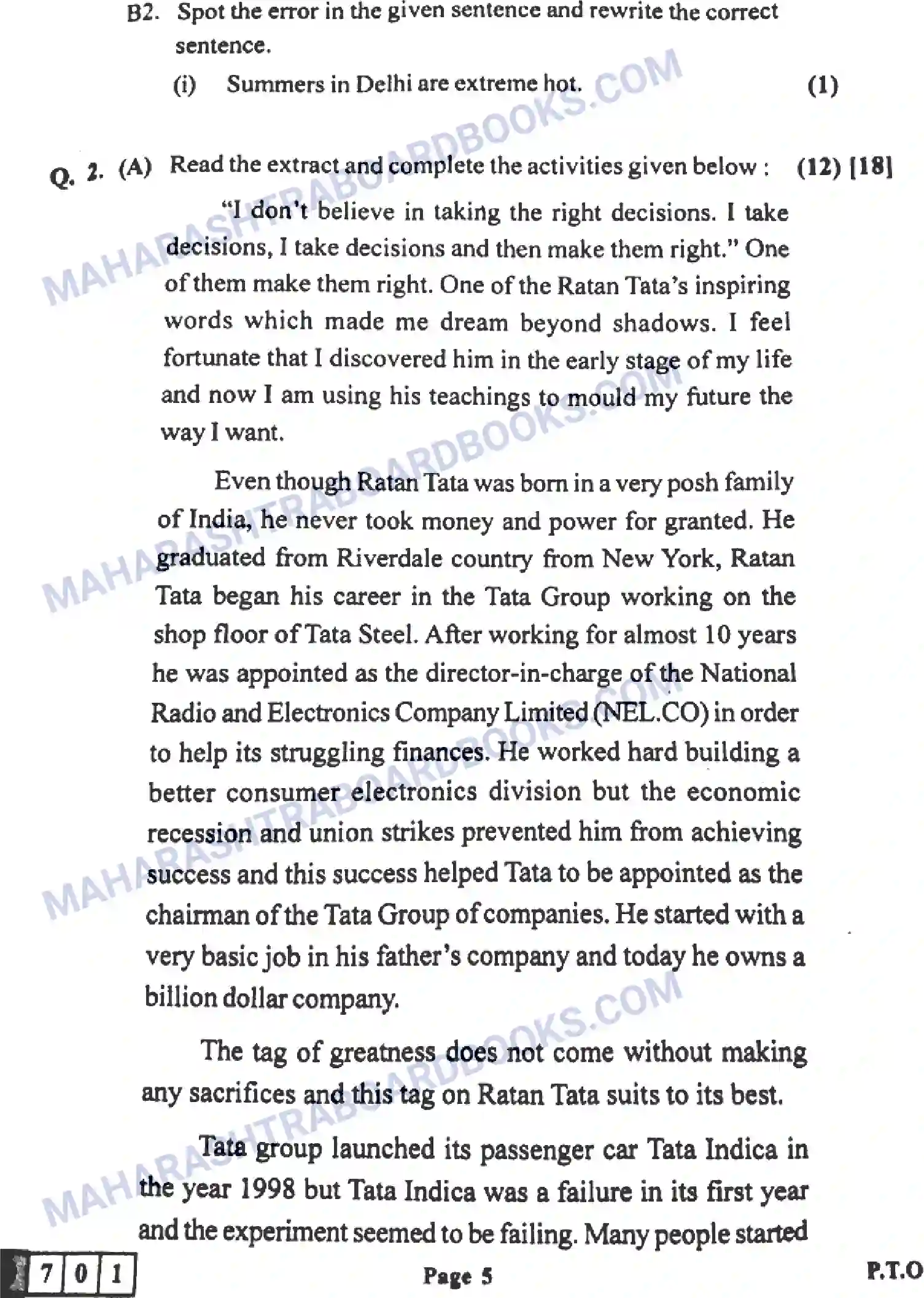 Maharashtra Board Solution HSC English Paper-A 2022 Image 5