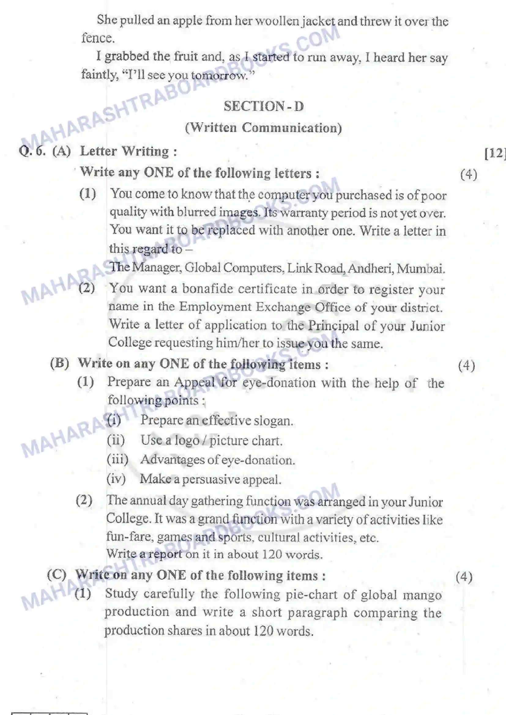 Maharashtra Board Solution HSC English Paper-B 2015 Image 10