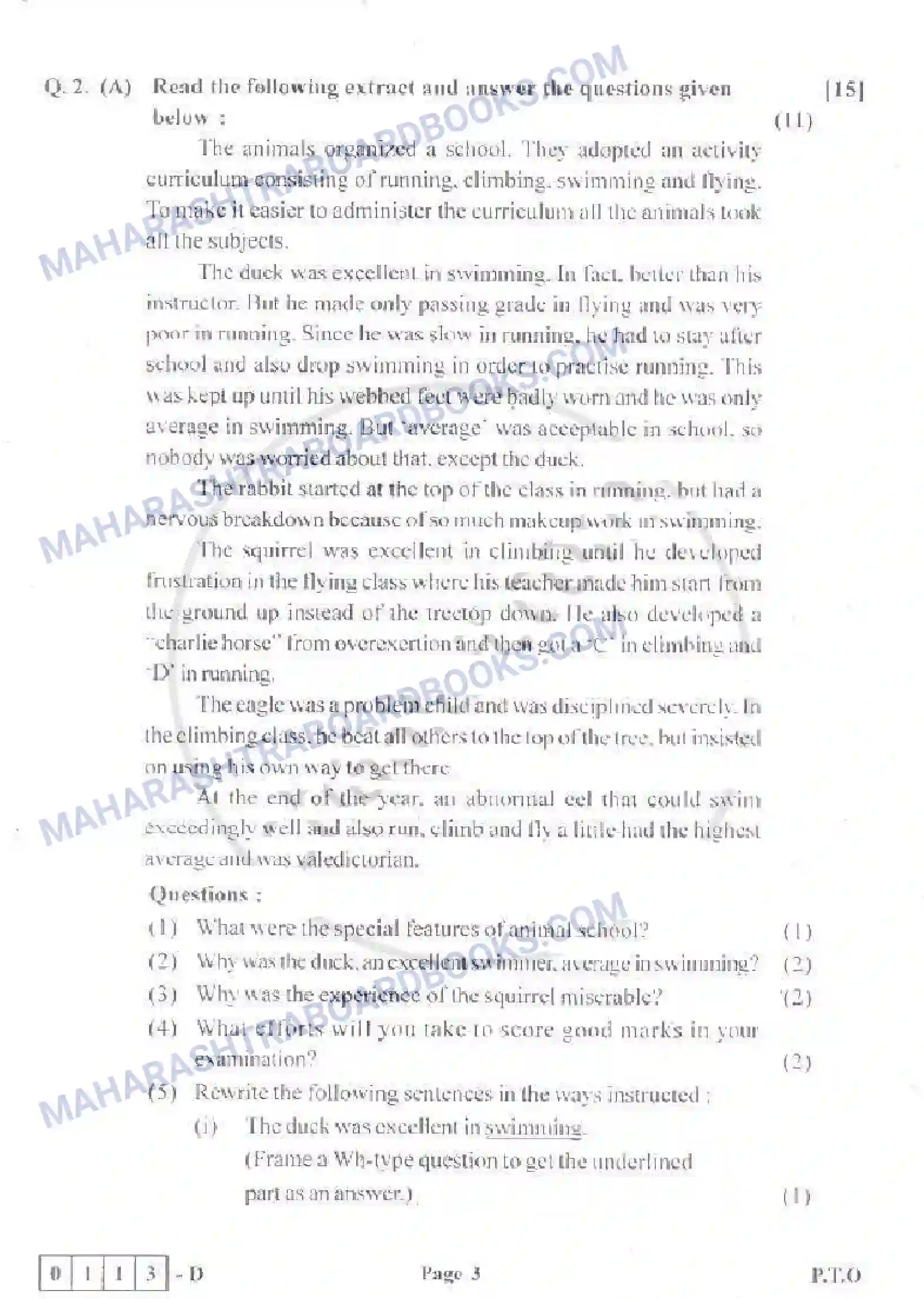 Maharashtra Board Solution HSC English Paper-C 2015 Image 3