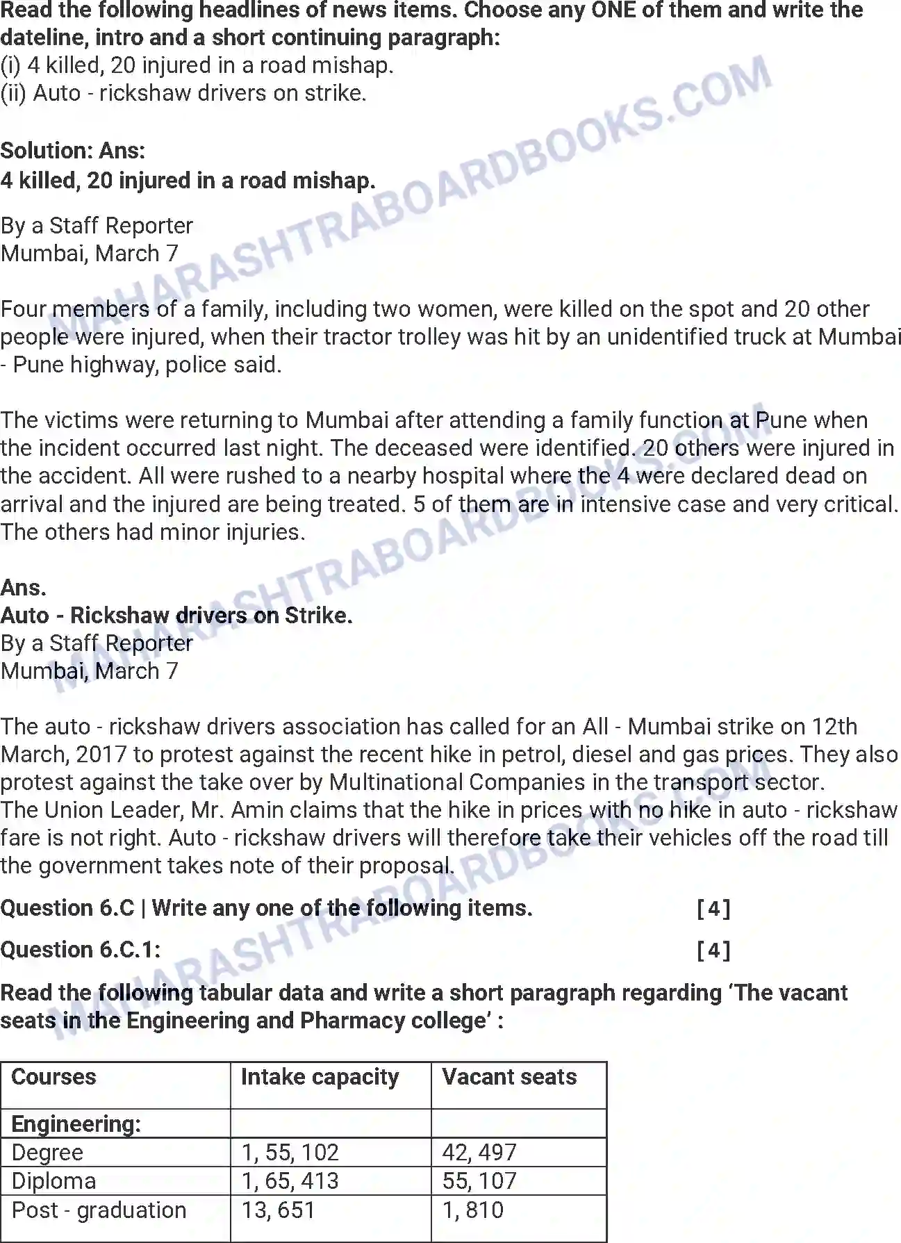 Maharashtra Board Solution HSC English Paper-C 2016 Image 15