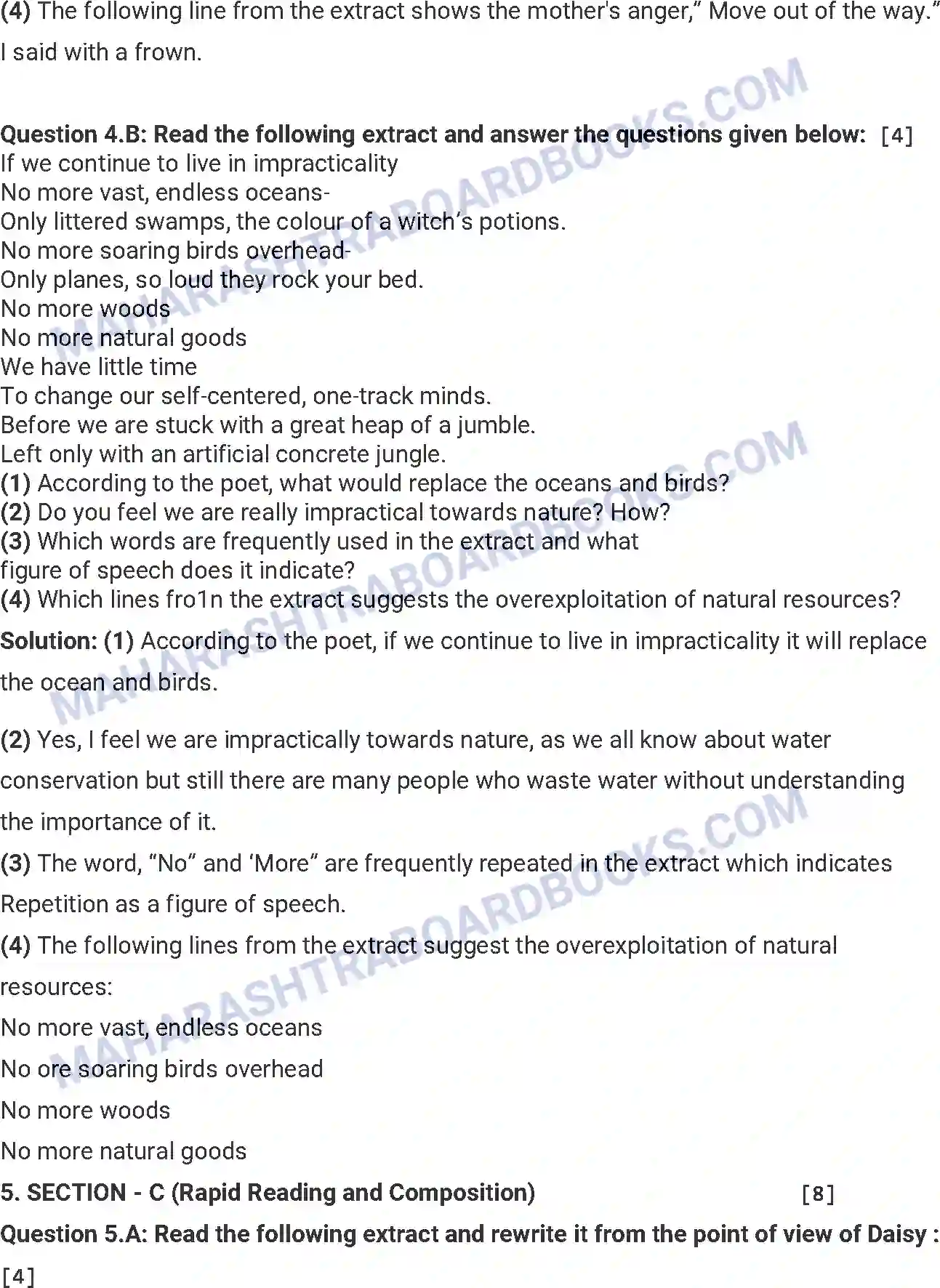 Maharashtra Board Solution HSC English Paper-C 2017 Image 8