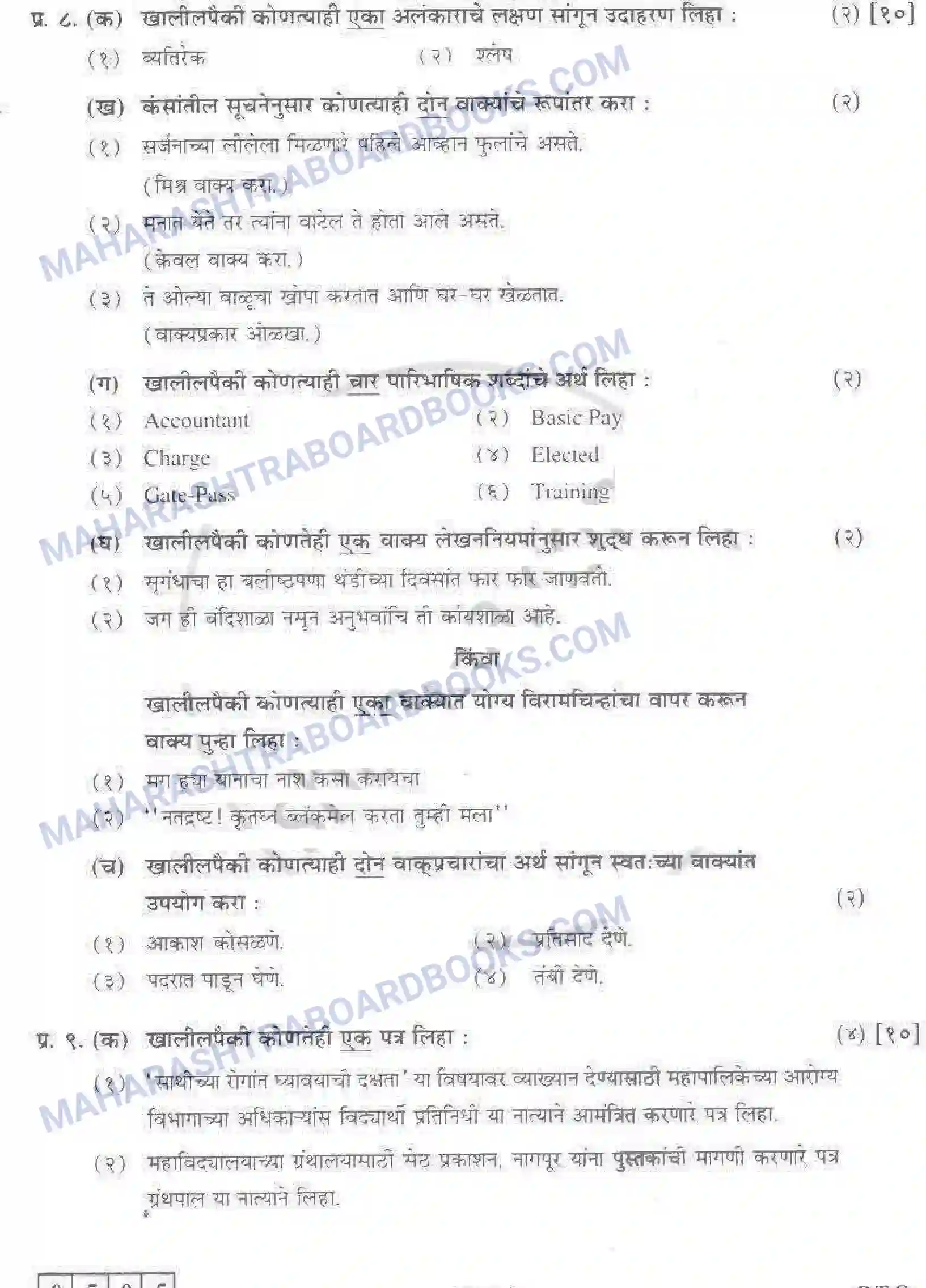 Maharashtra Board Solution HSC Marathi Paper-A 2011 Image 3