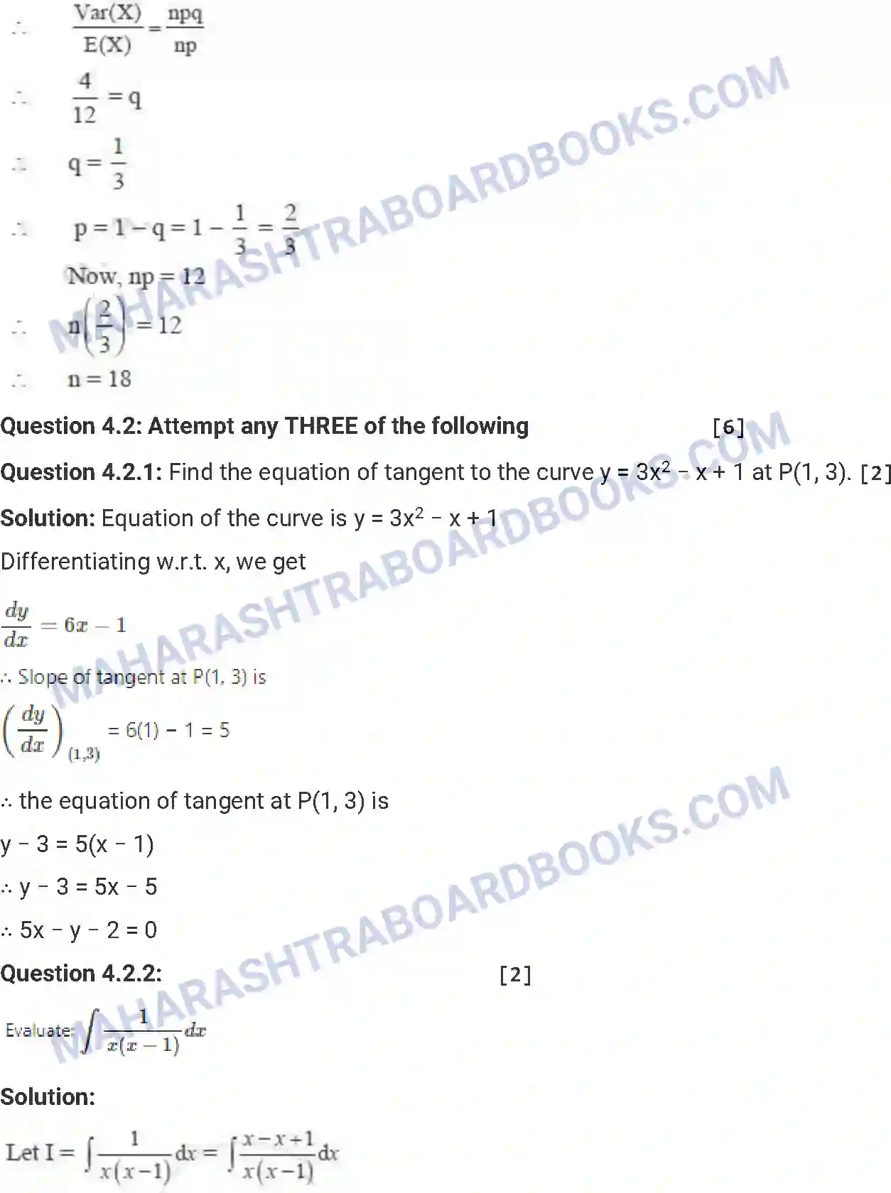 Maharashtra Board Solution HSC Mathematics Paper-A 2012 Image 18