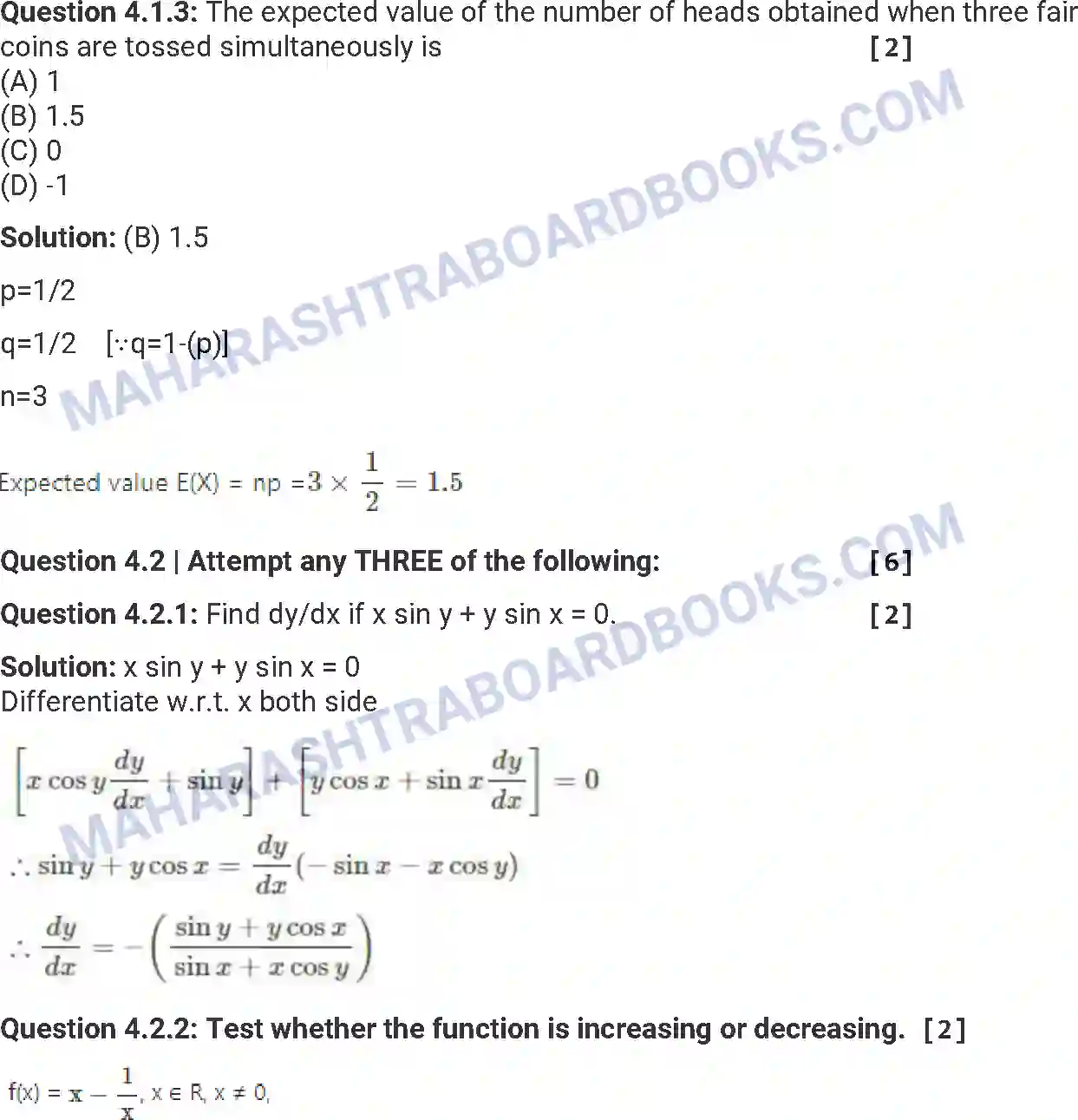 Maharashtra Board Solution HSC Mathematics Paper-A 2017 Image 19