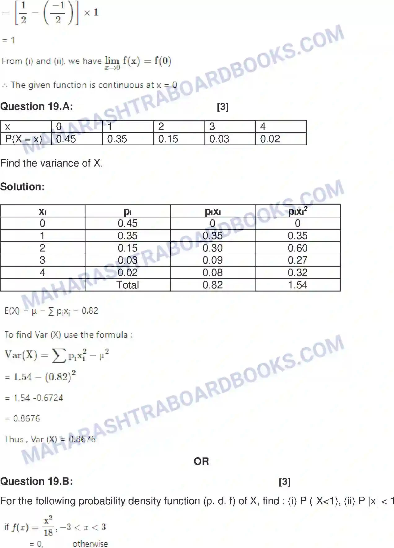 Maharashtra Board Solution HSC Mathematics Paper-A 2019 Image 12