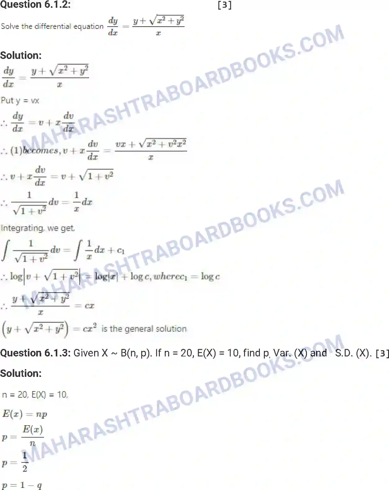 Maharashtra Board Solution HSC Mathematics Paper-B 2013 Image 28