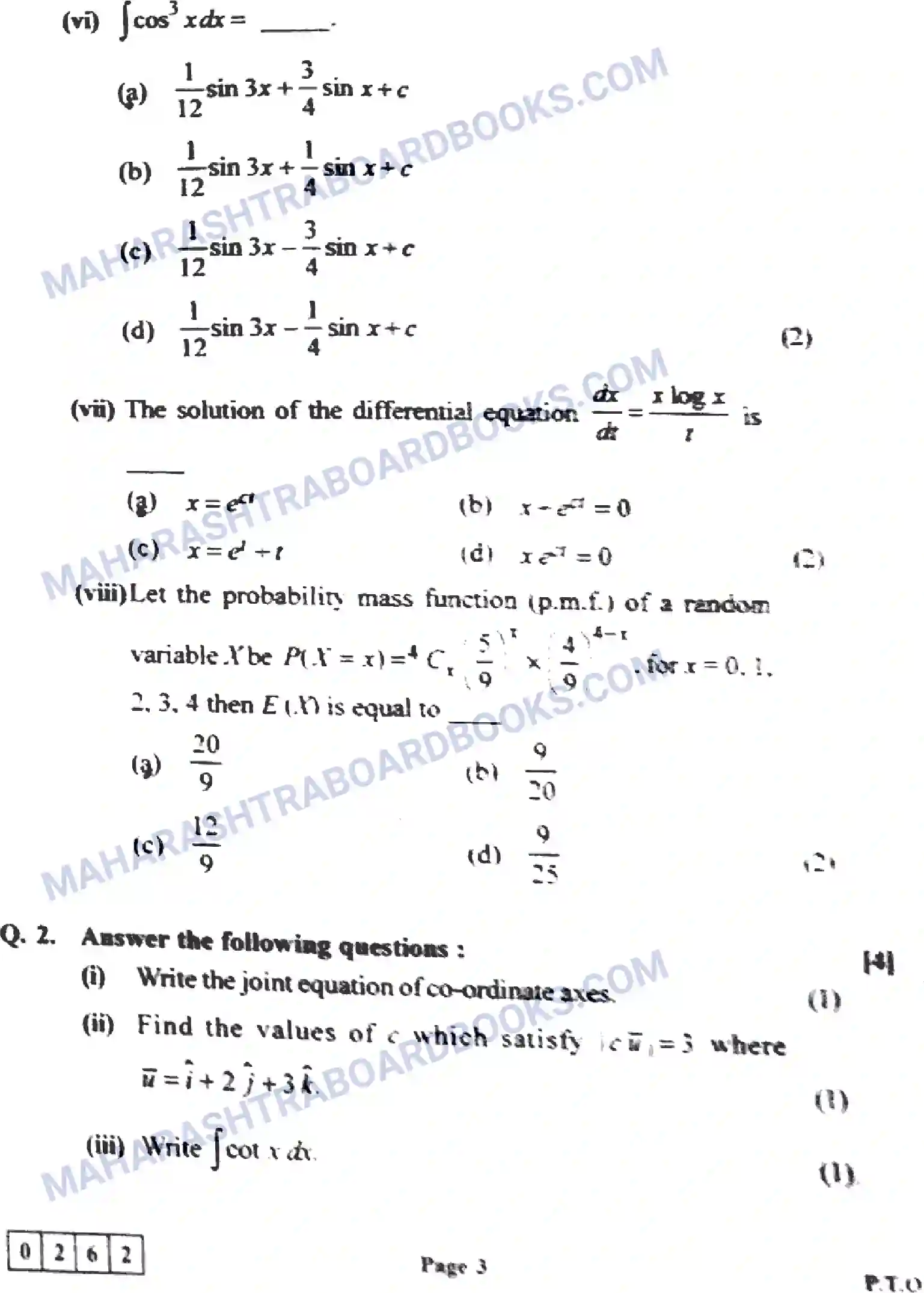 Maharashtra Board Solution HSC Mathematics Paper-C 2023 Image 3