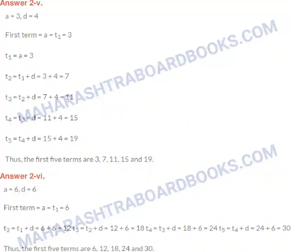 Maharashtra Board Solution class-10 Algebra+-+English+Medium Arithmetic Progression Image 13