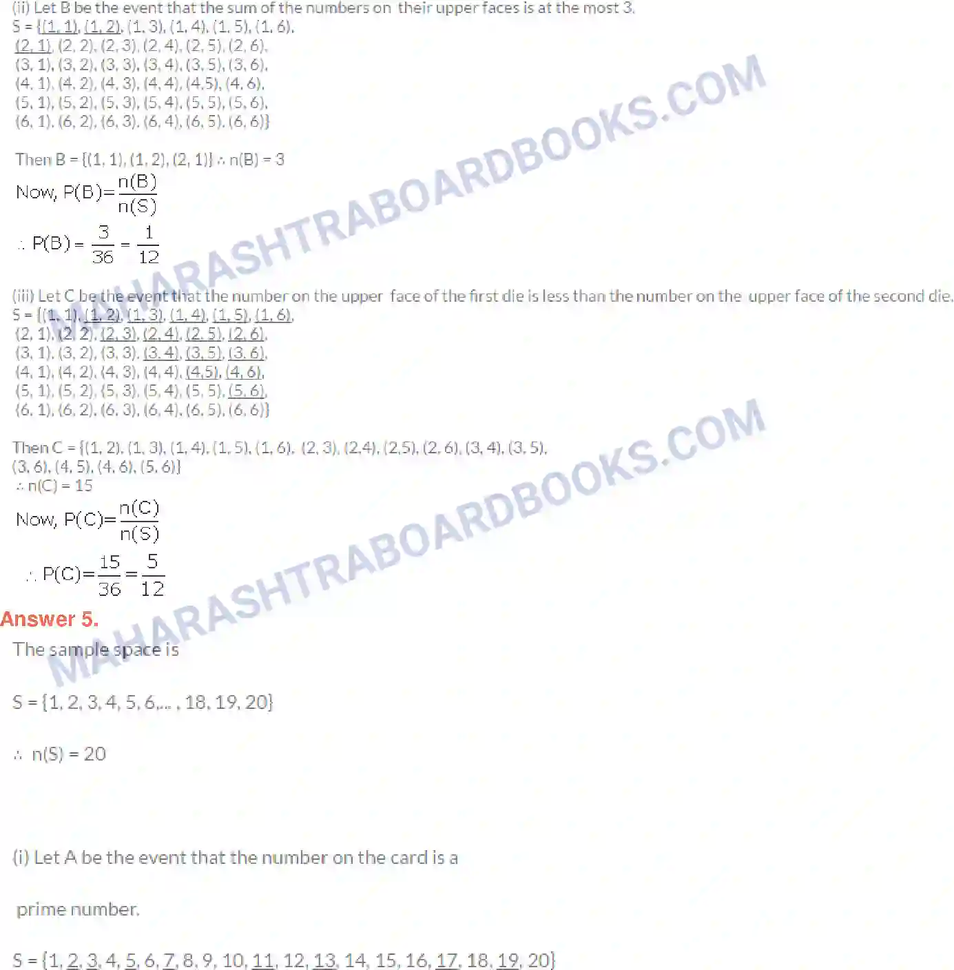 Maharashtra Board Solution class-10 Algebra+-+English+Medium Probability Image 11