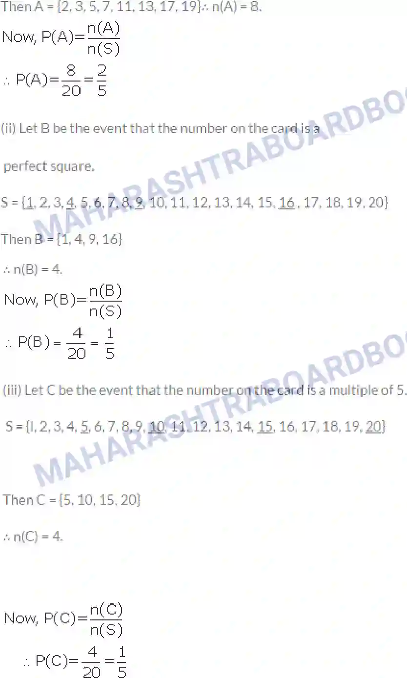 Maharashtra Board Solution class-10 Algebra+-+English+Medium Probability Image 12